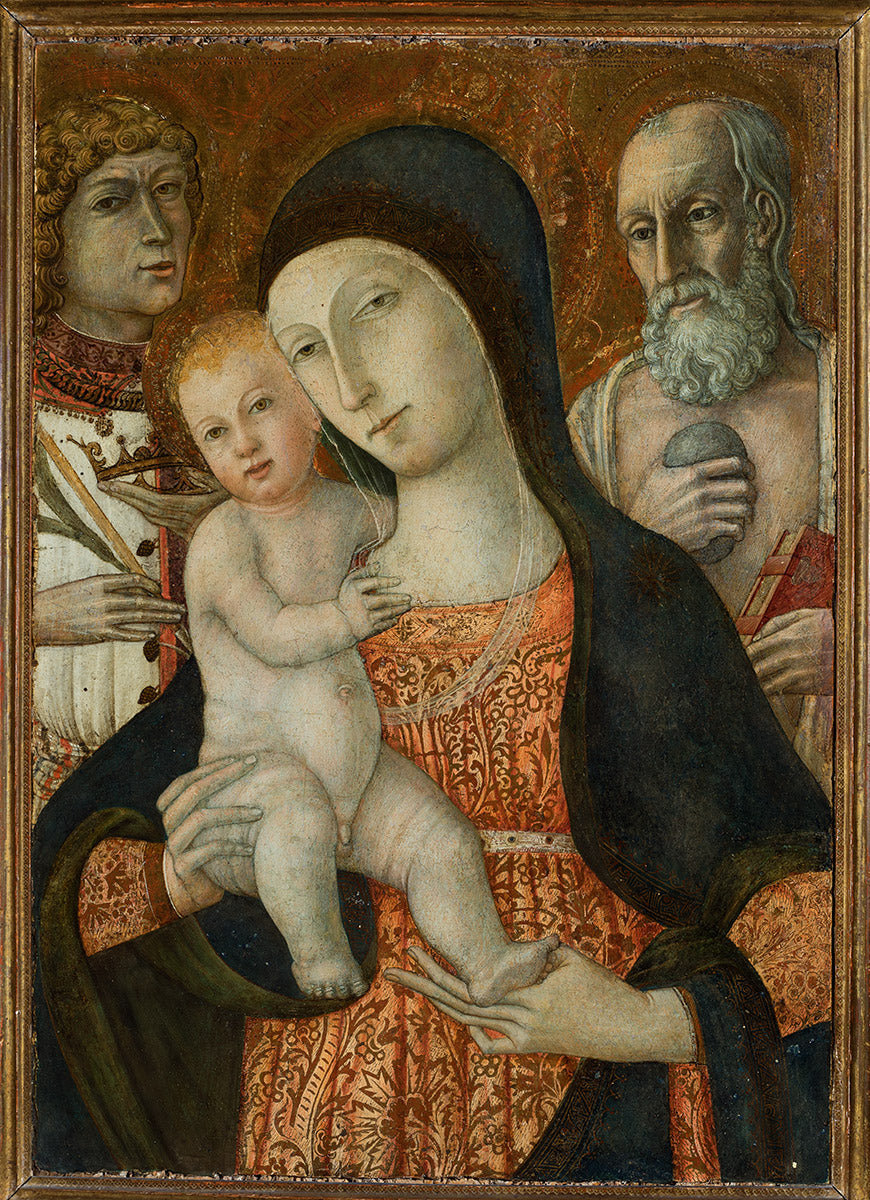 Vierge à l'enfant avec les saints Miniatus et Jérôme - Matteo di Giovanni image 1 reproduction artisanale de tableau
