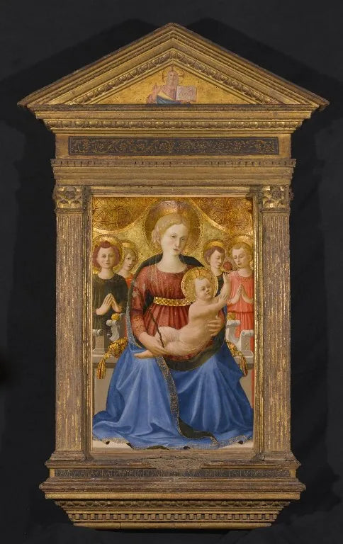 Vierge à l'Enfant avec quatre anges et le Rédempteur - Zanobi Strozzi image 1 reproduction de peinture à l’huile
