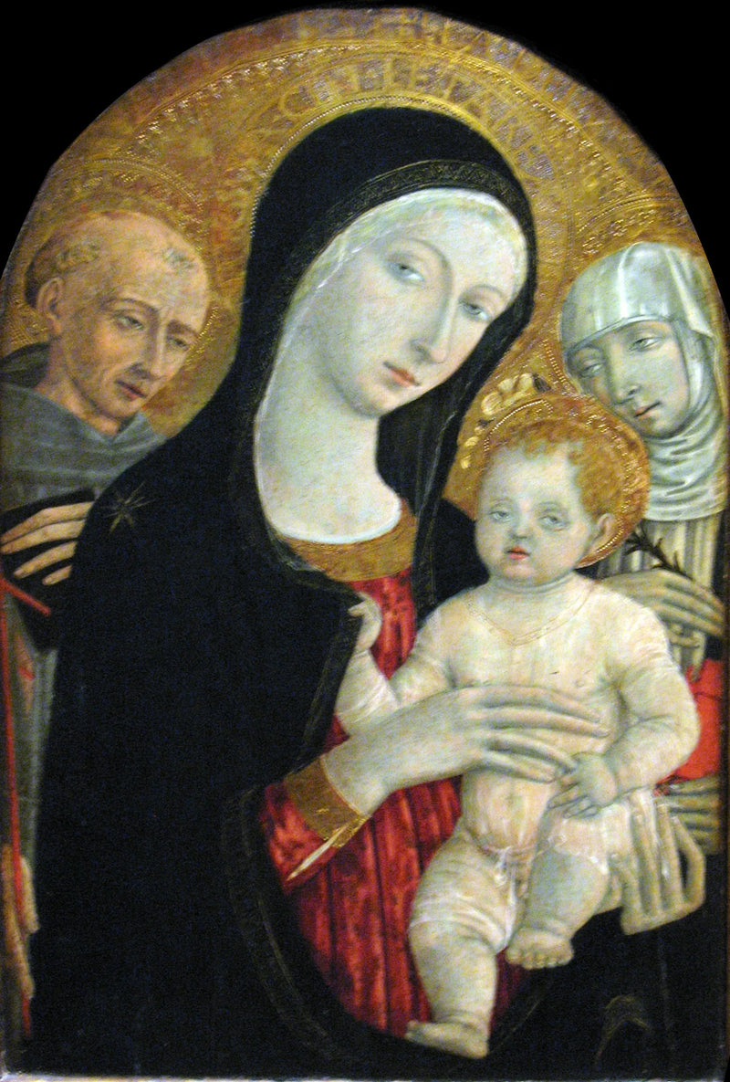 Vierge à l'Enfant avec saint François et sainte Catherine de Sienne - Matteo di Giovanni