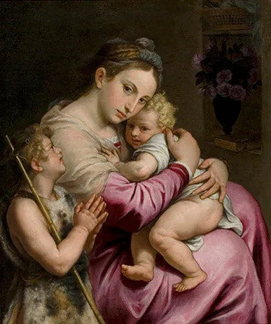 Vierge à l'Enfant avec saint Jean - Agostino Carracci image 1 reproduction artisanale de tableau