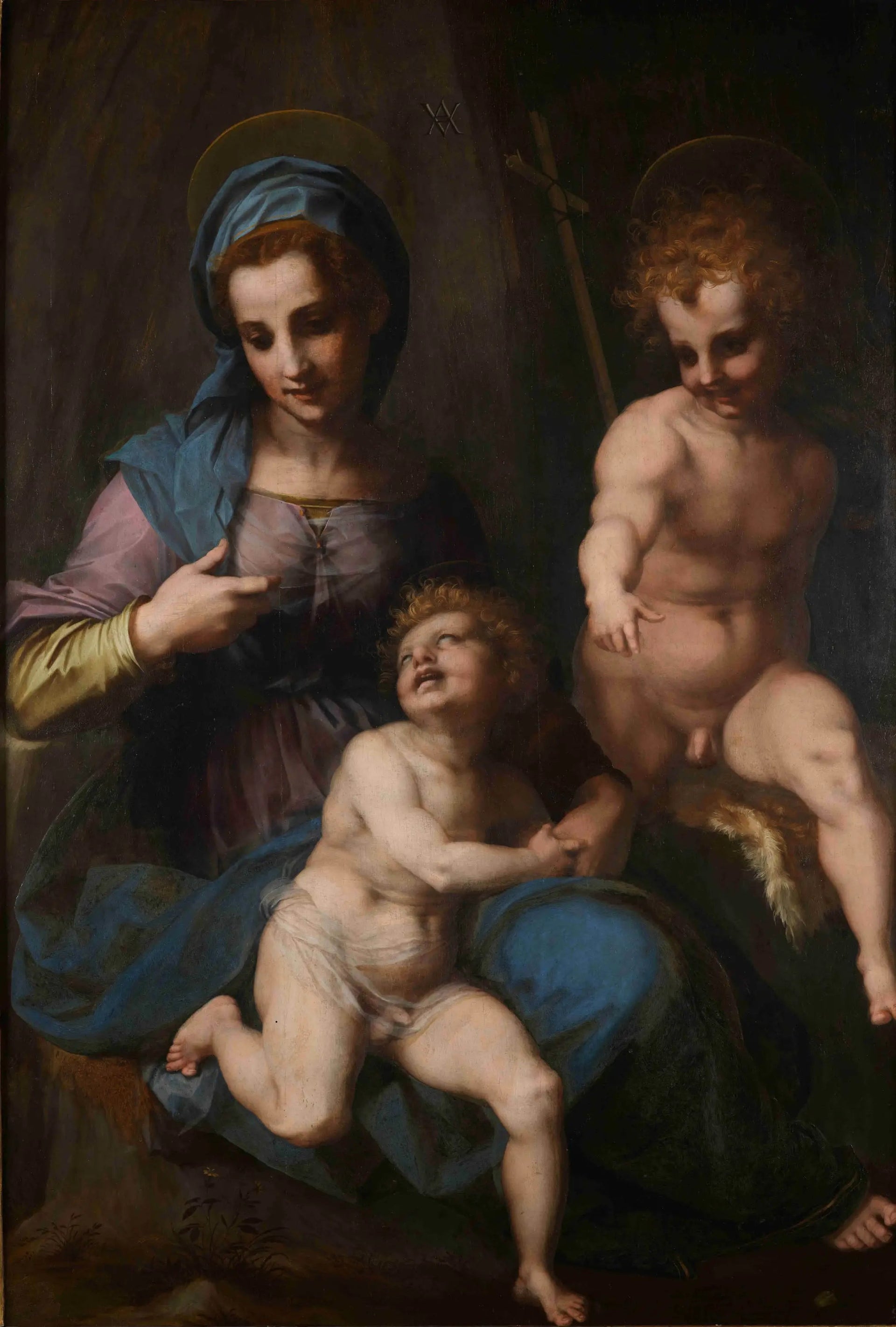 Vierge à l'Enfant avec saint Jean-Baptiste enfant - Andrea del Sarto image 1 copie de tableau peinte à la main