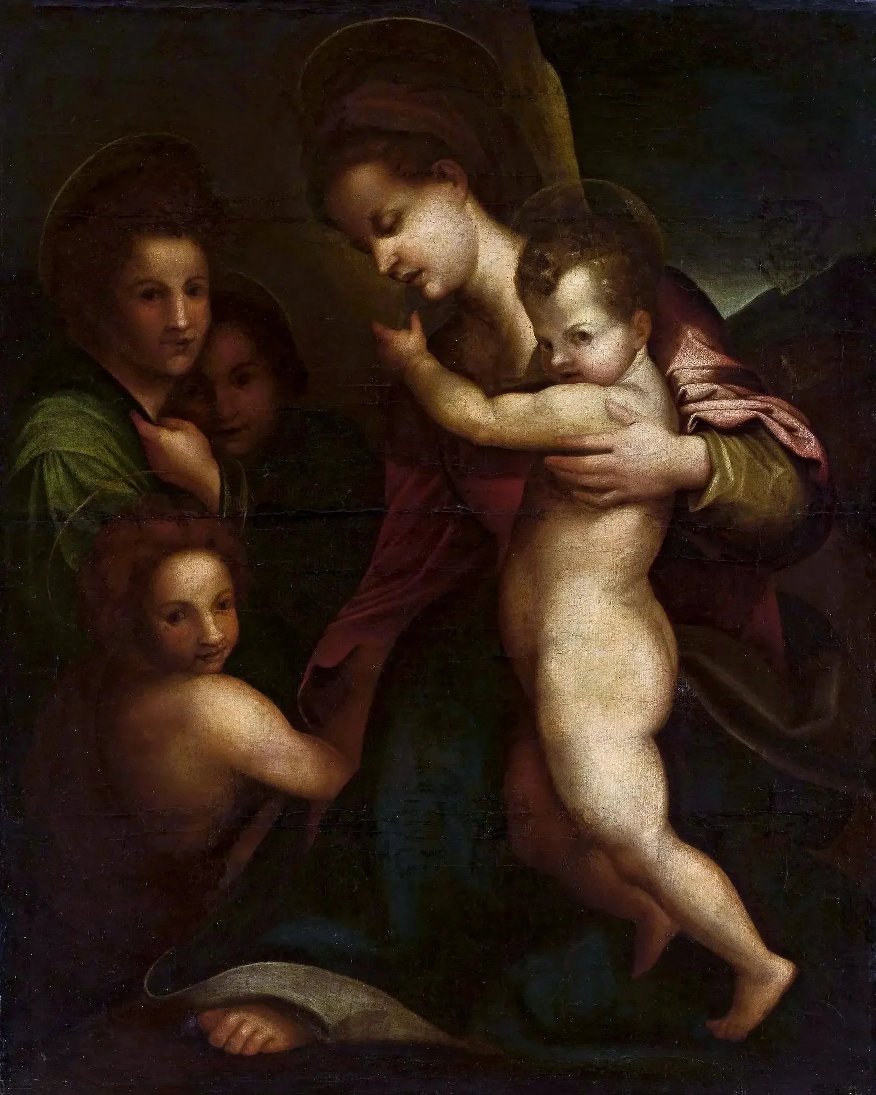 Vierge à l'Enfant avec saint Jean-Baptiste - Andrea del Sarto image 1 reproduction de peinture à l’huile