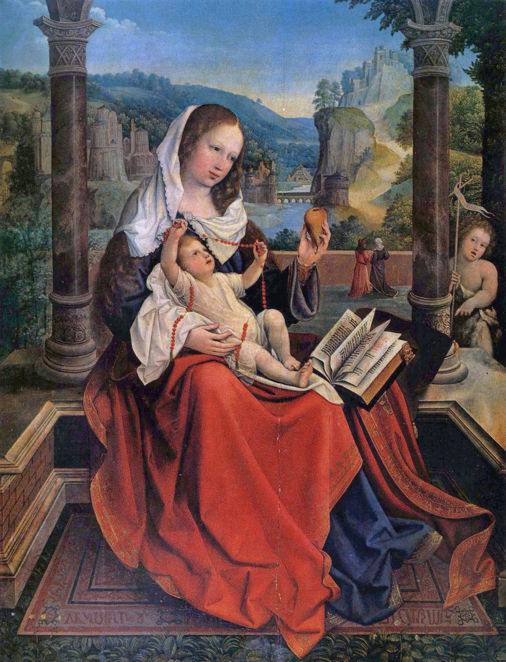 Vierge à l'Enfant avec Saint Jean-Baptiste - Bernard van Orley image 1 reproduction artisanale de tableau