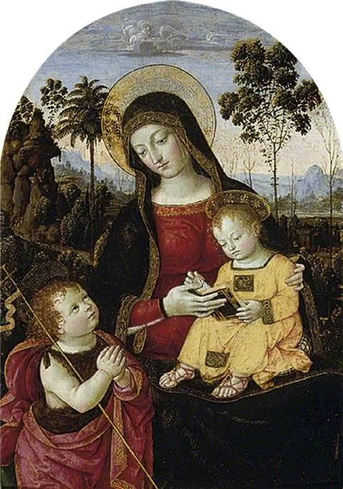 Vierge à l'Enfant avec saint Jean-Baptiste - Pinturicchio image 1 reproduction artisanale de tableau