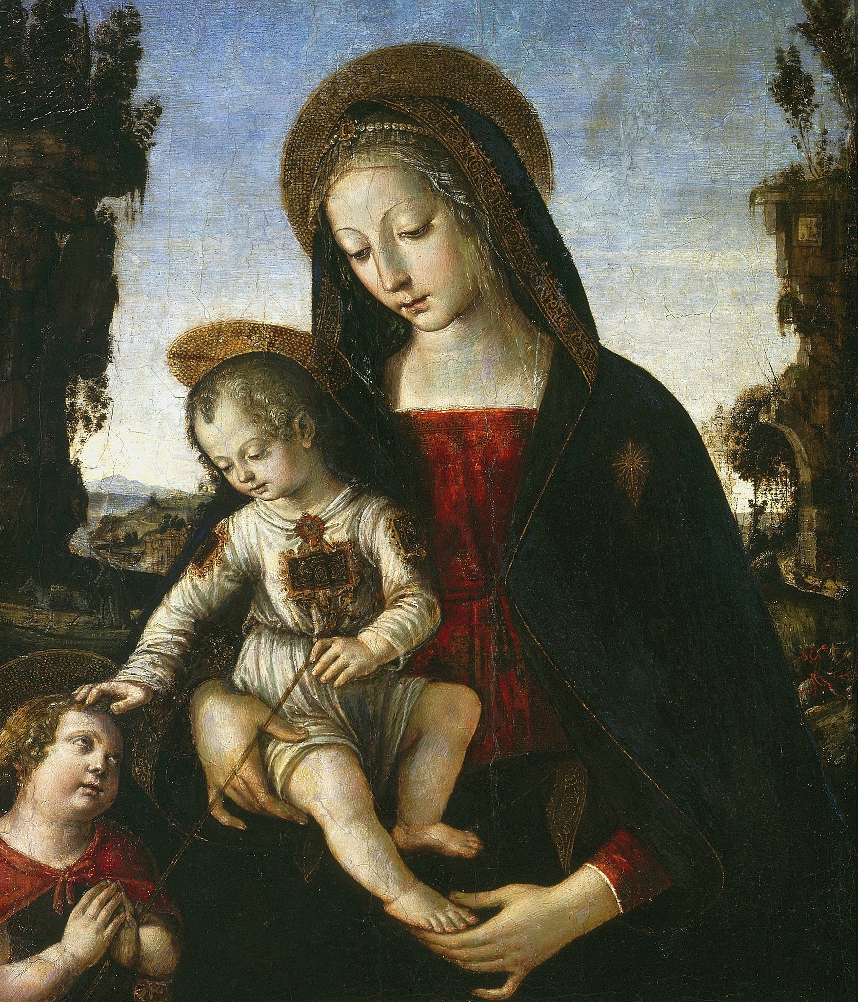Vierge à l'Enfant avec saint Jean-Baptiste - Pinturicchio image 1 tableau peint à l’huile sur toile