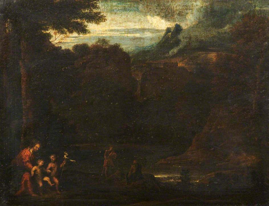 Vierge à l'Enfant avec saint Jean - Domenichino image 1 tableau peint à l’huile sur toile