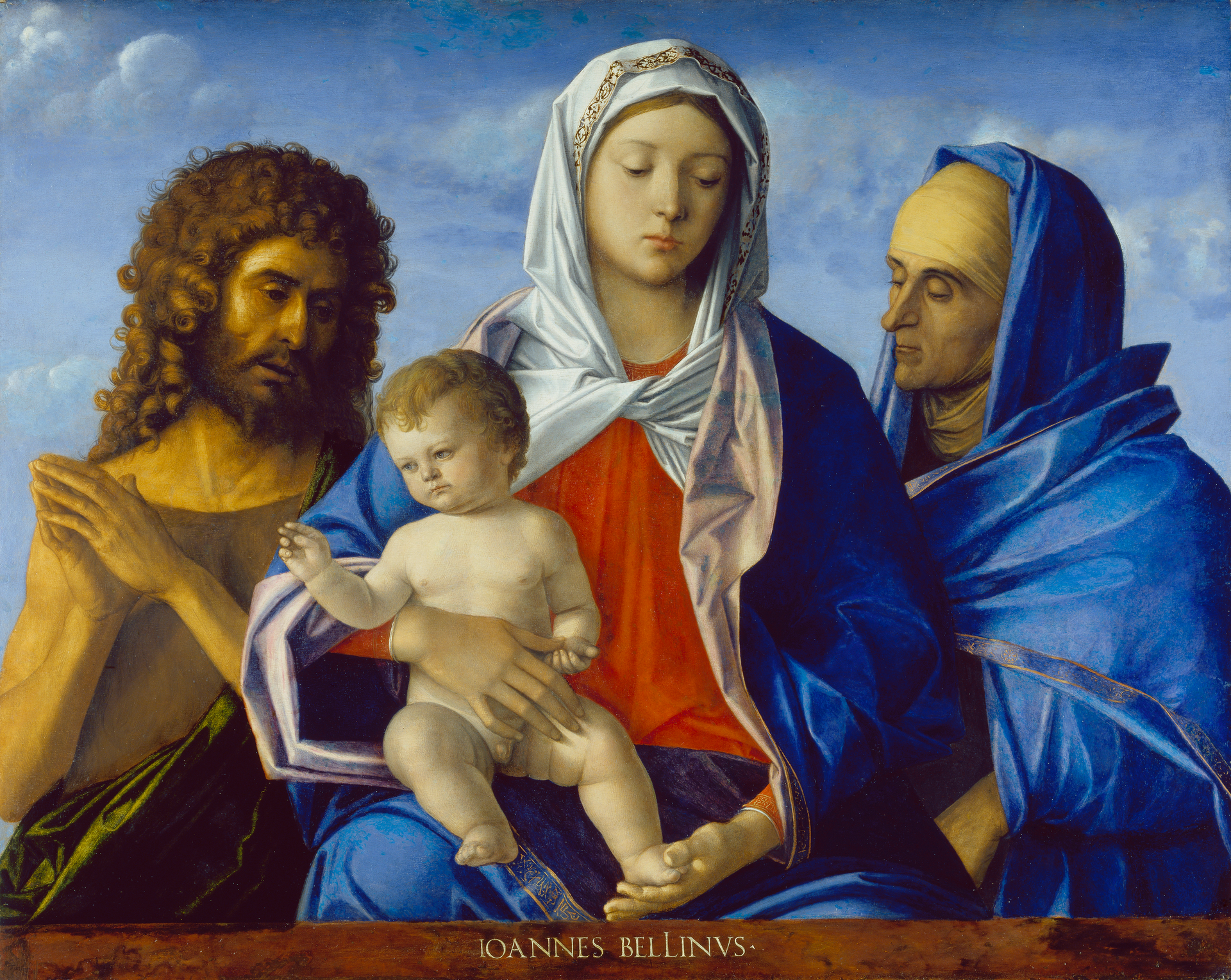 Vierge à l'Enfant avec Saint Jean le Baptiste et Elisabeth - Giovanni Bellini image 1 reproduction artisanale de tableau