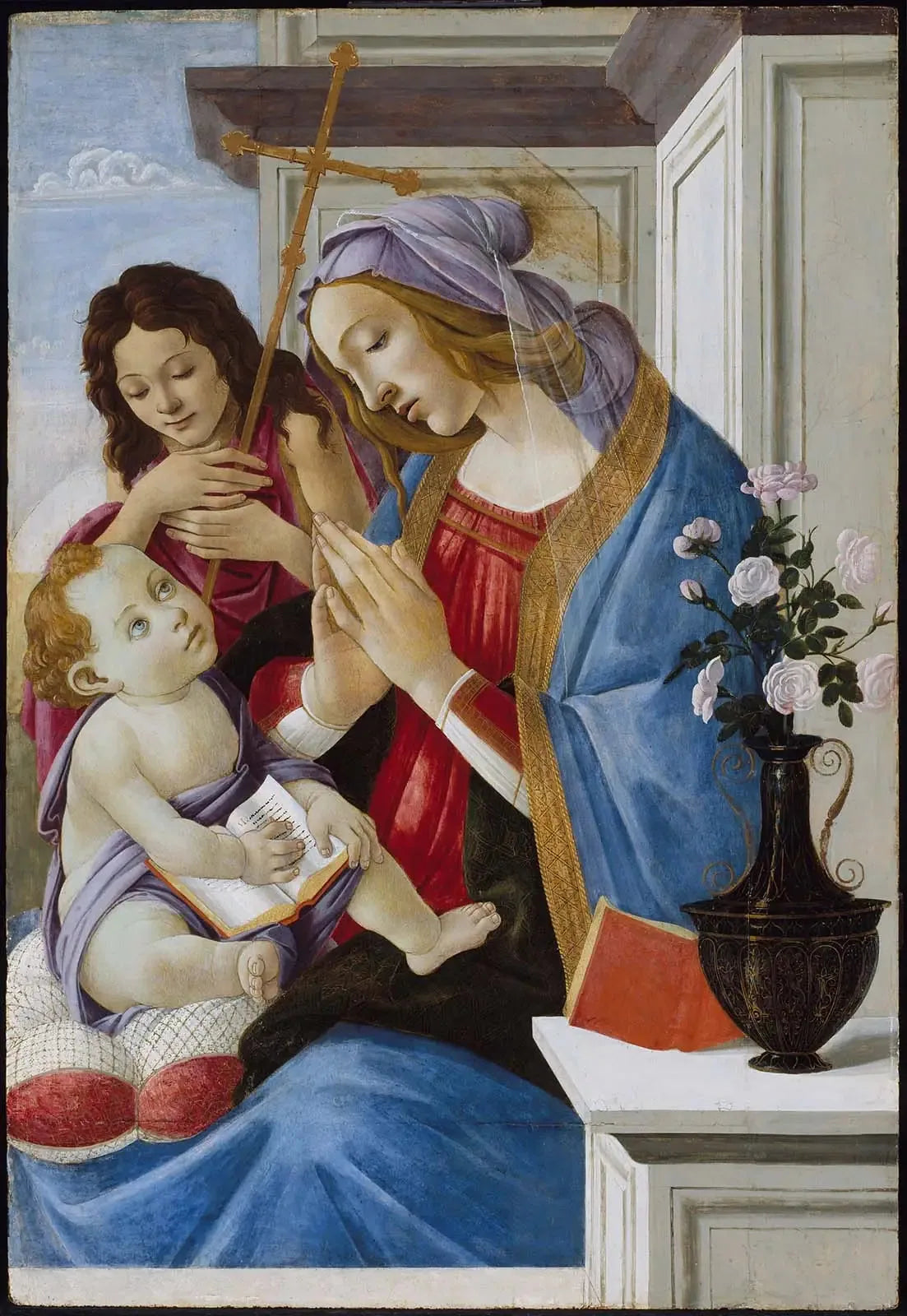 Vierge à l'Enfant avec saint Jean - Sandro Botticelli image 1 reproduction artisanale de tableau