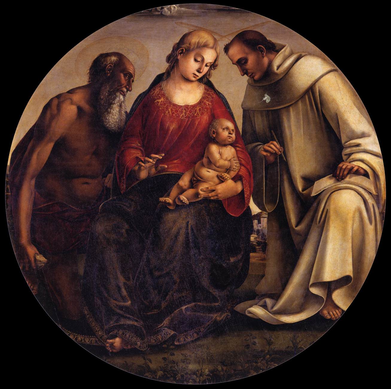 Vierge à l'Enfant avec saint Jérôme et saint Bernard de Clairvaux - Luca Signorelli image 1 copie peinte à la main à l’huile