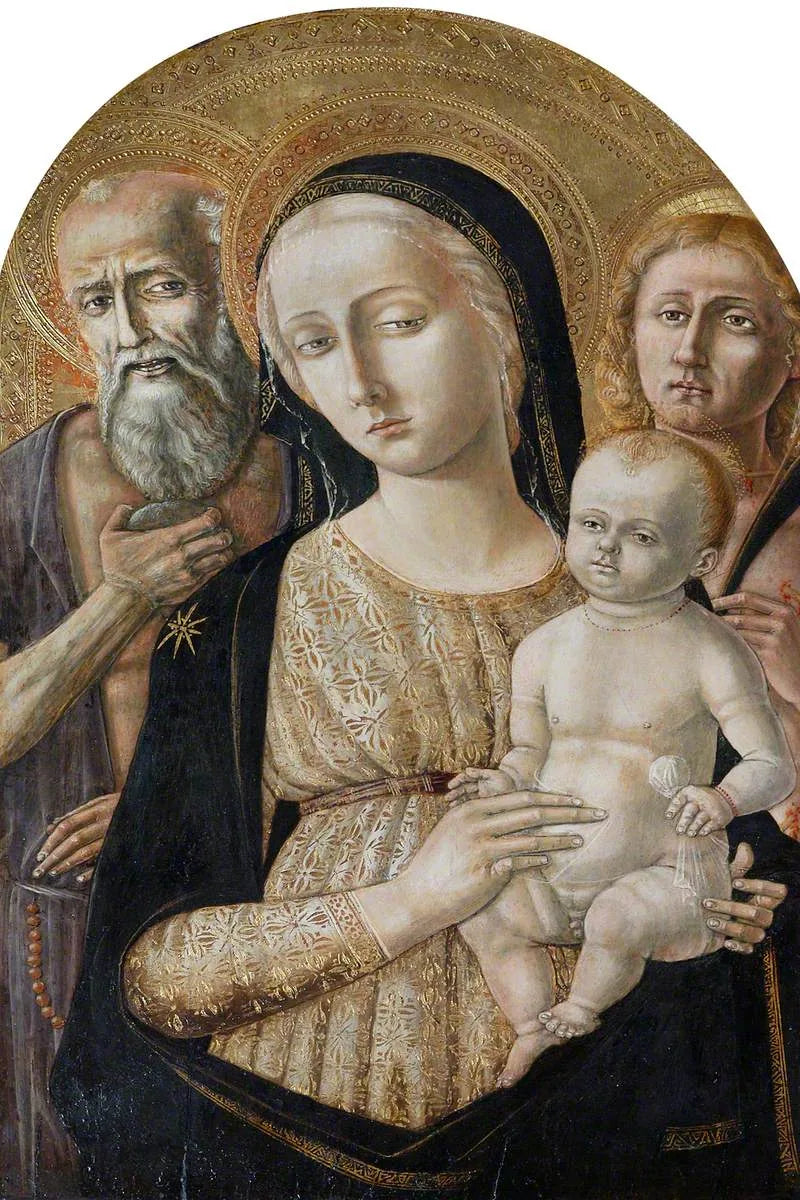 Vierge à l'Enfant avec saint Jérôme et saint Sébastien - Matteo di Giovanni image 1 copie peinte à la main à l’huile