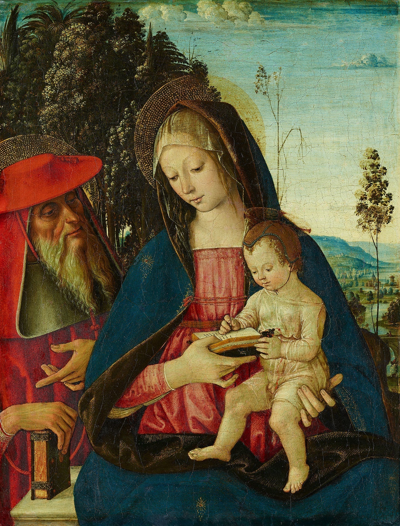 Vierge à l'Enfant avec saint Jérôme - Pinturicchio image 1 copie peinte à la main à l’huile