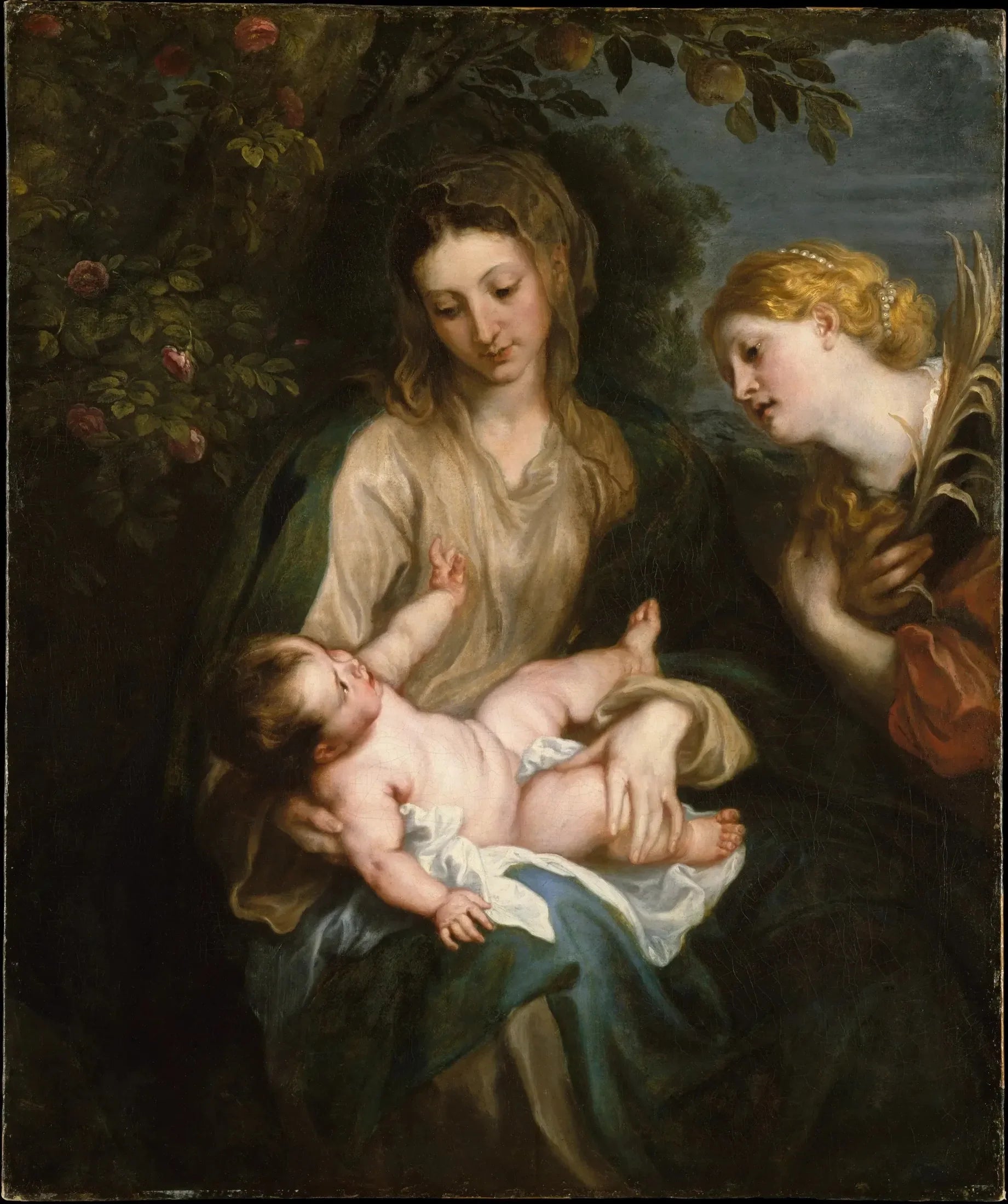 Vierge à l'Enfant avec sainte Catherine d'Alexandrie - Antoine van Dyck image 1 copie peinte à la main à l’huile