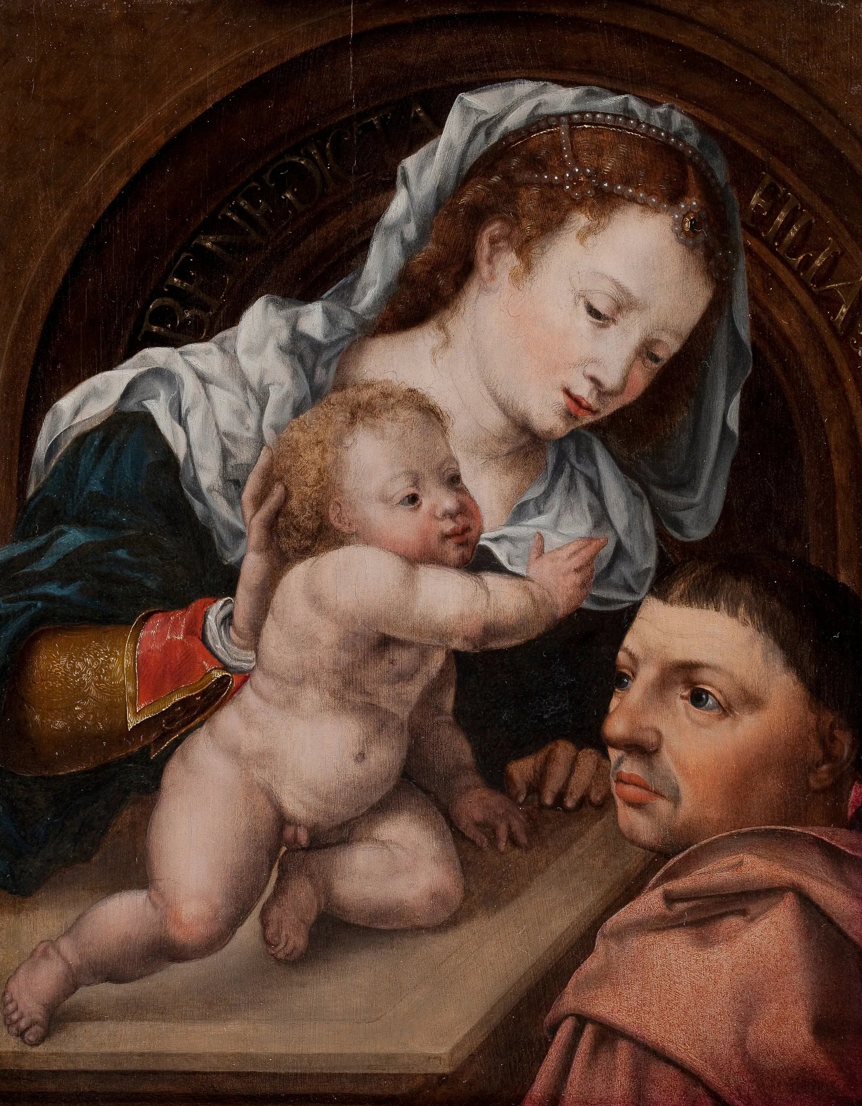 Vierge à l'Enfant avec un patron - Jan Gossaert image 1 tableau peint à l’huile sur toile