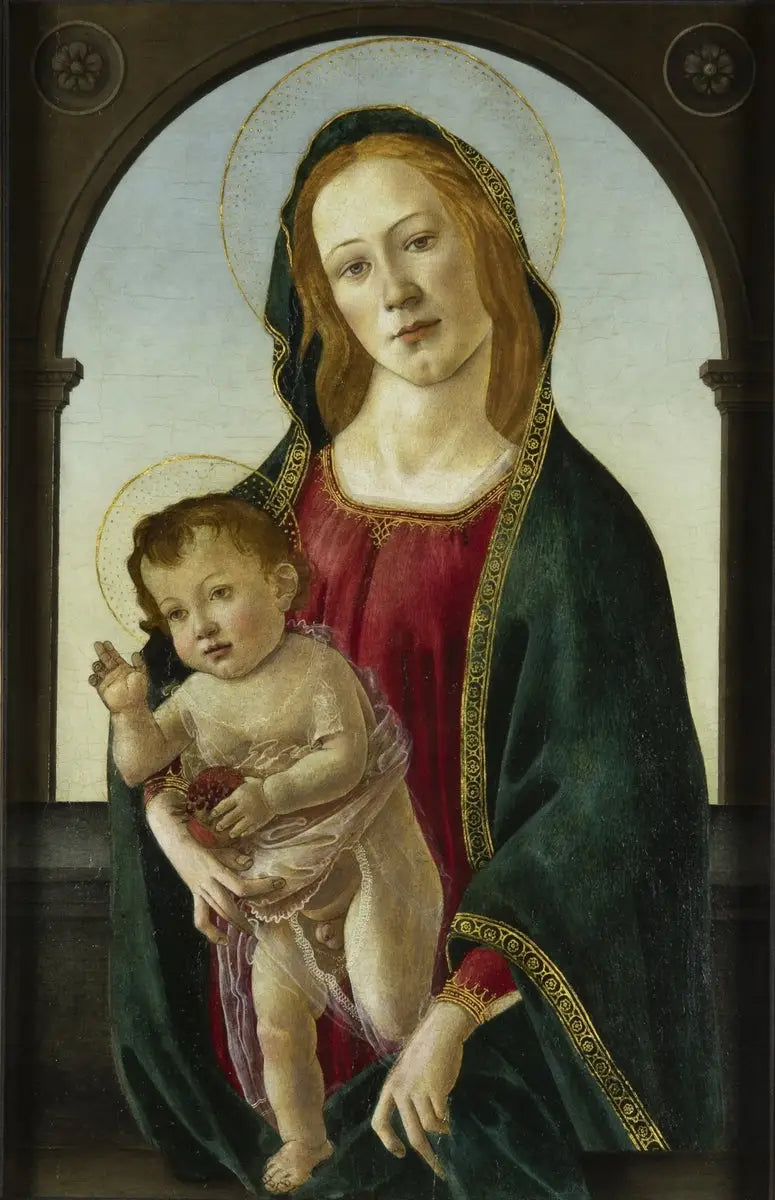Vierge à l'Enfant avec une grenade - Sandro Botticelli image 1 tableau peint à l’huile sur toile