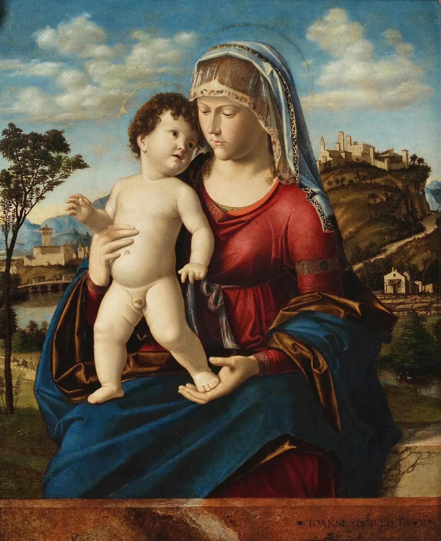 Vierge à l'Enfant dans un paysage - Cima da Conegliano image 1 copie de tableau peinte à la main