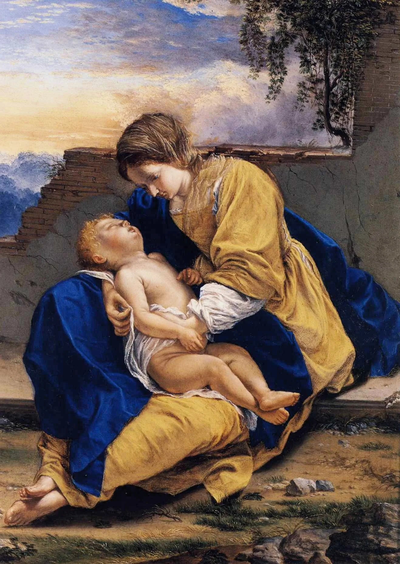 Vierge à l'Enfant dans un paysage - Orazio Gentileschi image 1 reproduction d’œuvre d’art à l’huile
