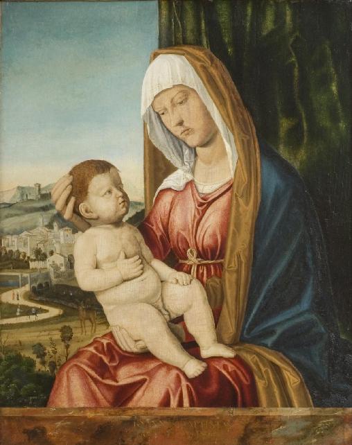 Vierge à l'Enfant devant un paysage - Cima da Conegliano image 1 copie peinte à la main à l’huile