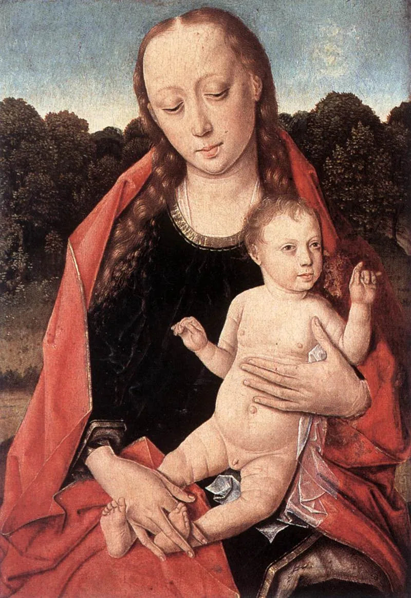 Vierge à l'Enfant - Dirk Bouts image 1 copie de tableau peinte à la main