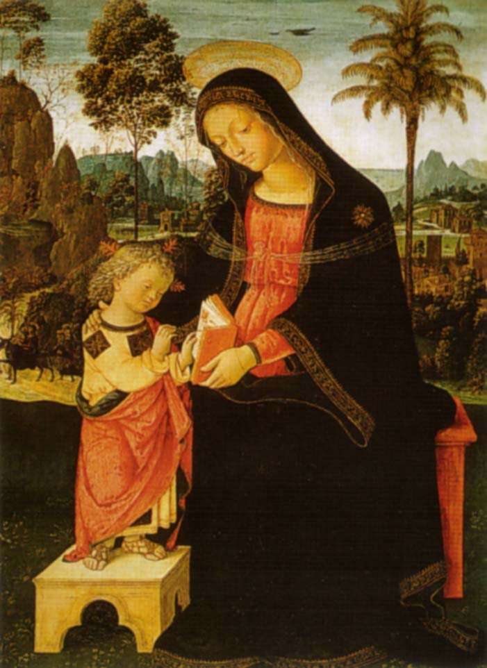 Vierge à l'Enfant écrivant - Pinturicchio image 1 reproduction artisanale de tableau