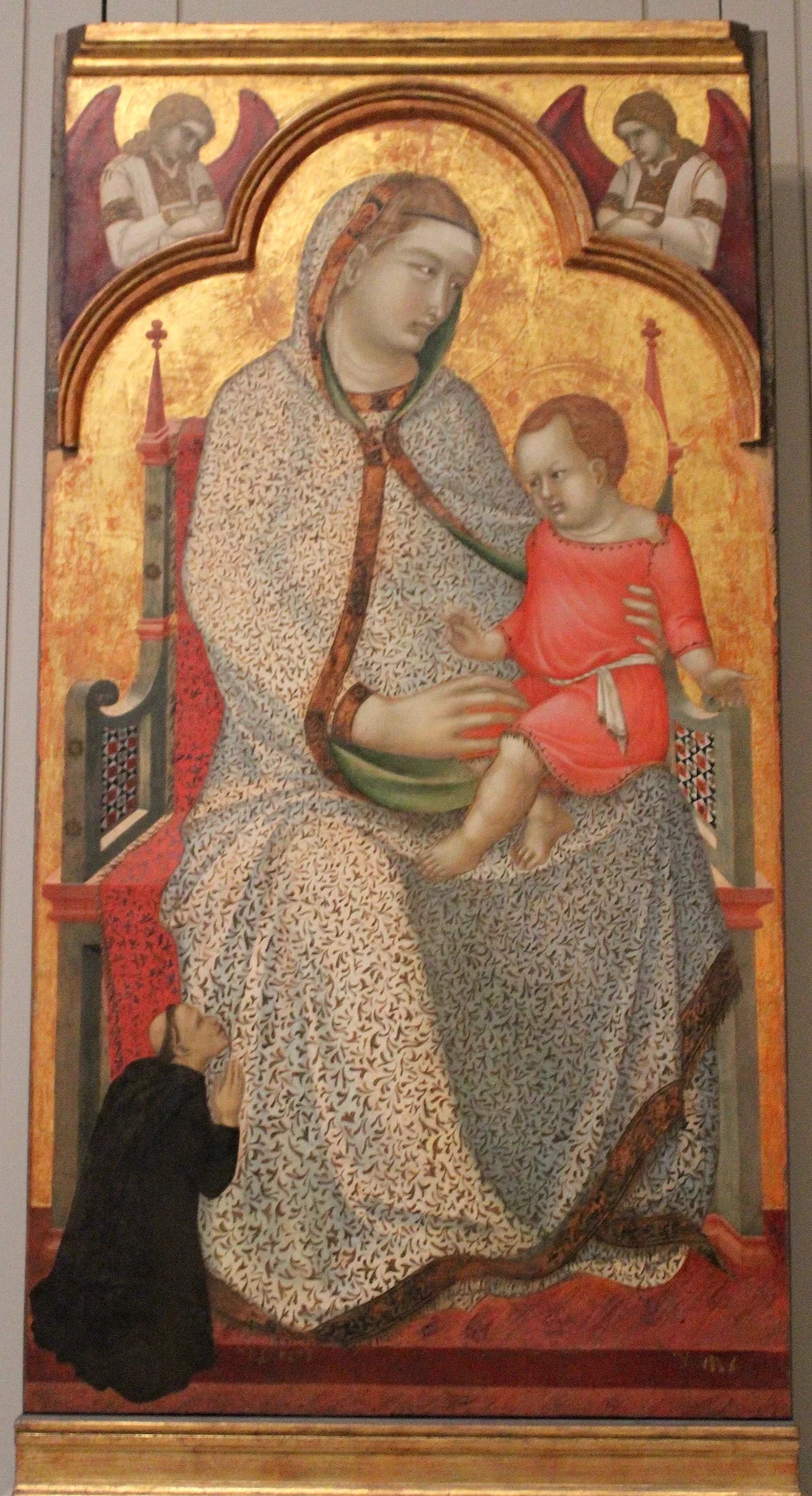 Vierge à l'Enfant en majesté avec Donateurs et Anges - Pietro Lorenzetti image 1 reproduction réalisée par Alpha Reproduction