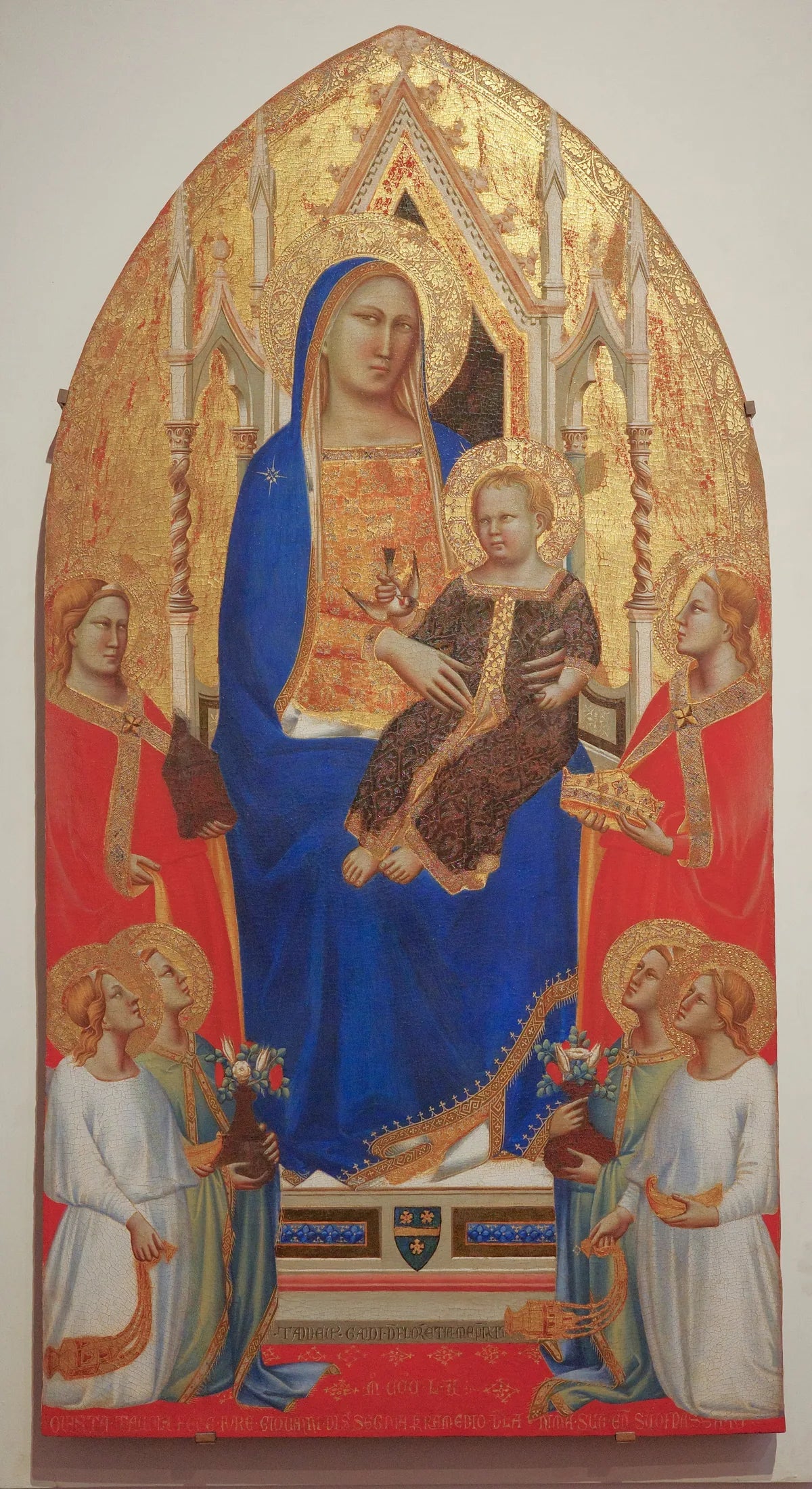 Vierge à l'Enfant en majesté entre des anges et des saintes - Taddeo Gaddi image 1 reproduction d’œuvre d’art à l’huile