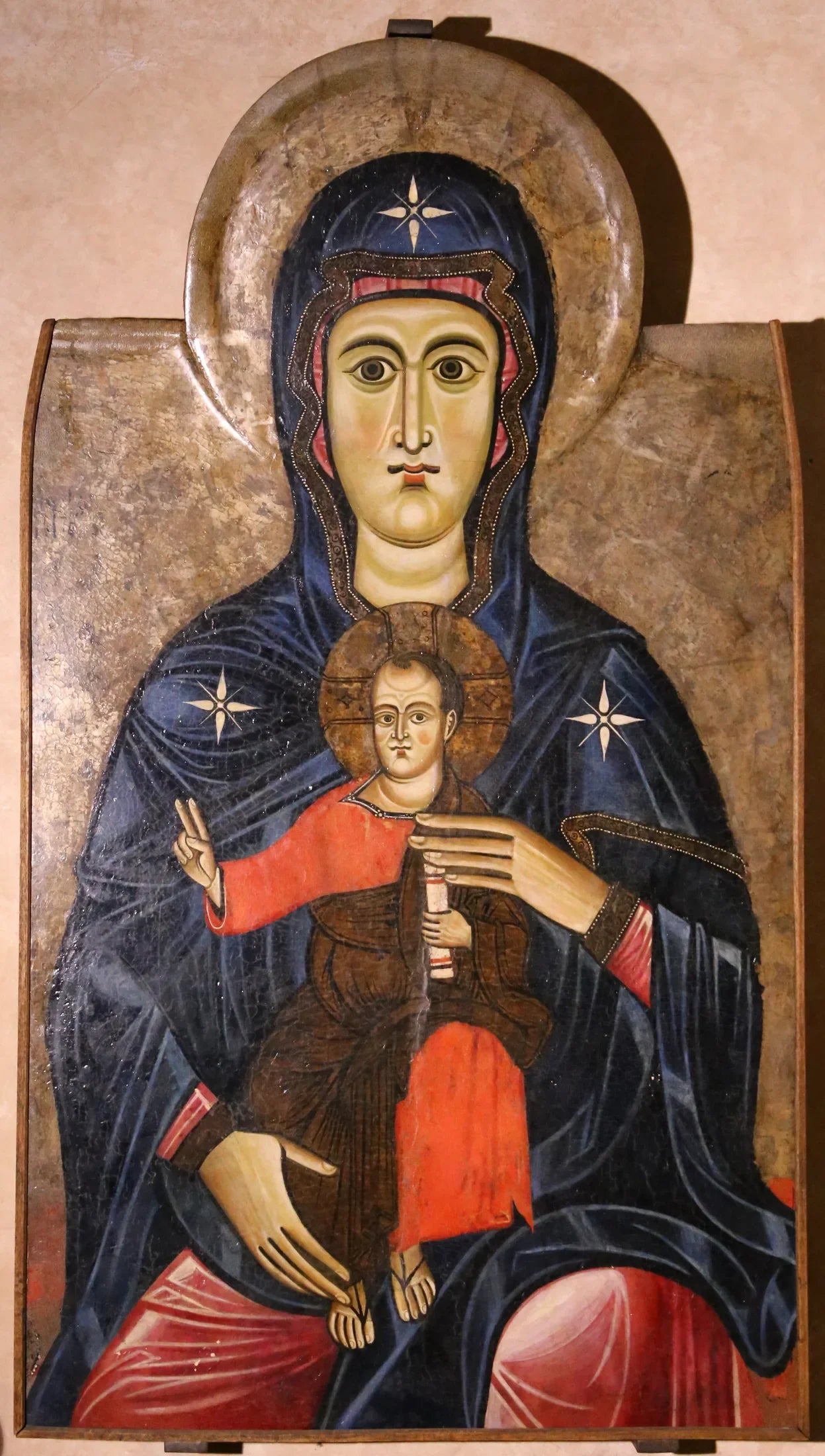 Vierge à l'Enfant en majesté - Master of the Bigallo Crucifix image 1 copie de tableau peinte à la main