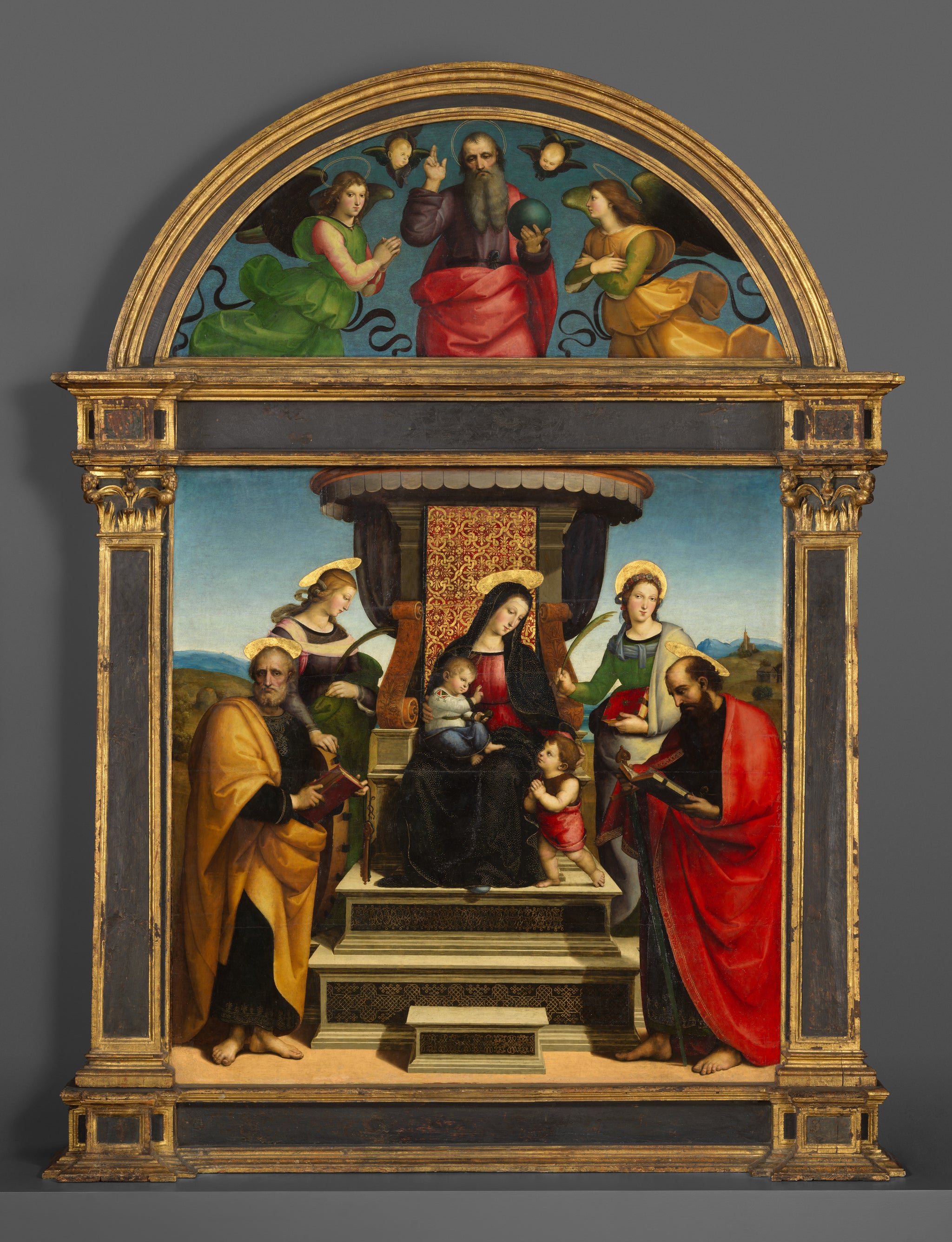 Vierge à l’Enfant en trône avec des saints, Raphael (Raffaello Sanzio or Santi)