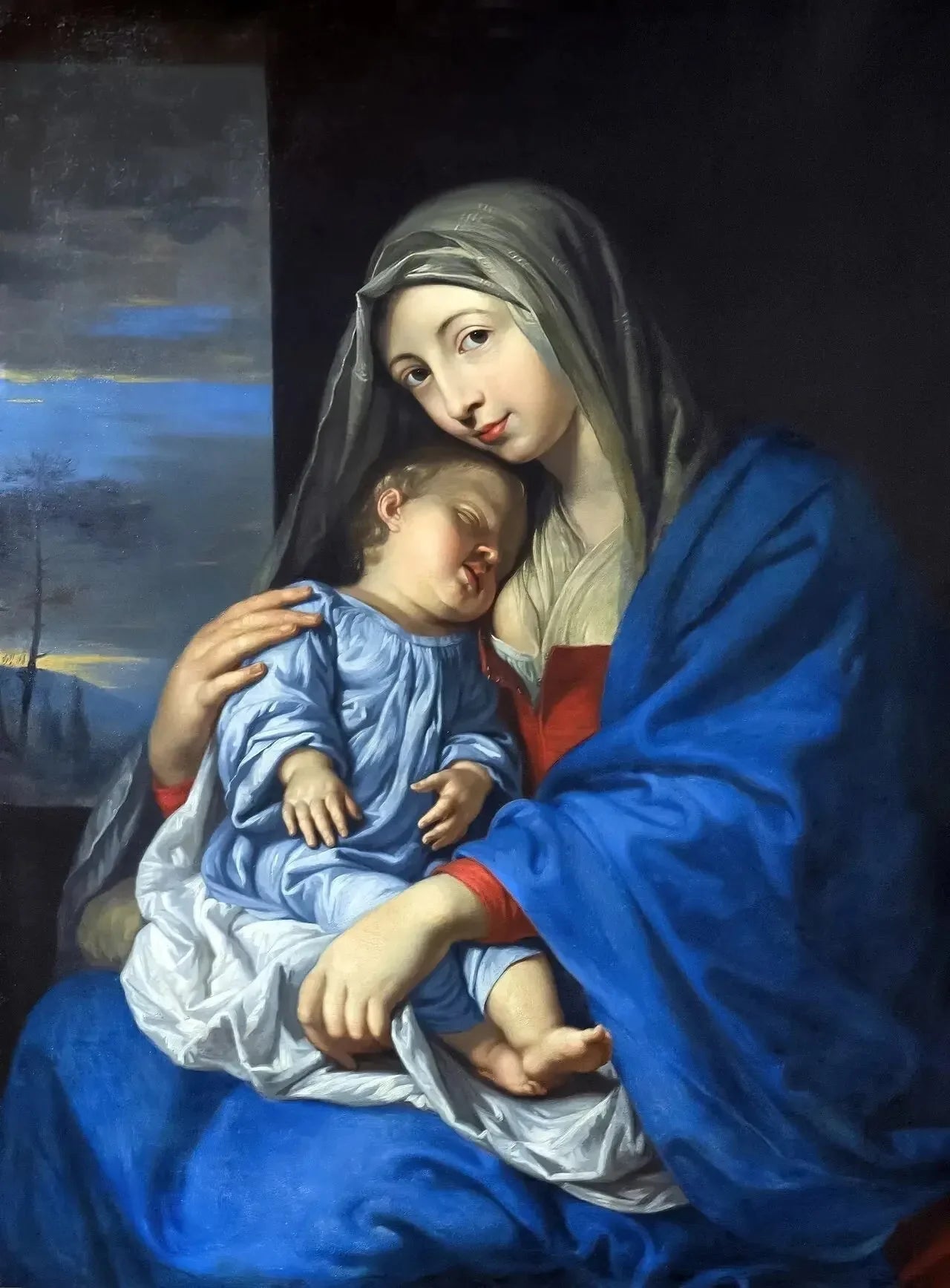 Vierge à l'Enfant endormi - Philippe de Champaigne image 1 tableau peint à l’huile sur toile