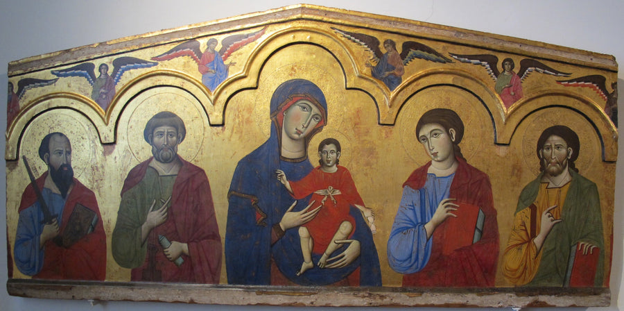 Vierge à l'Enfant entourée de quatre saints - Guido da Siena image 1 reproduction d’œuvre d’art à l’huile