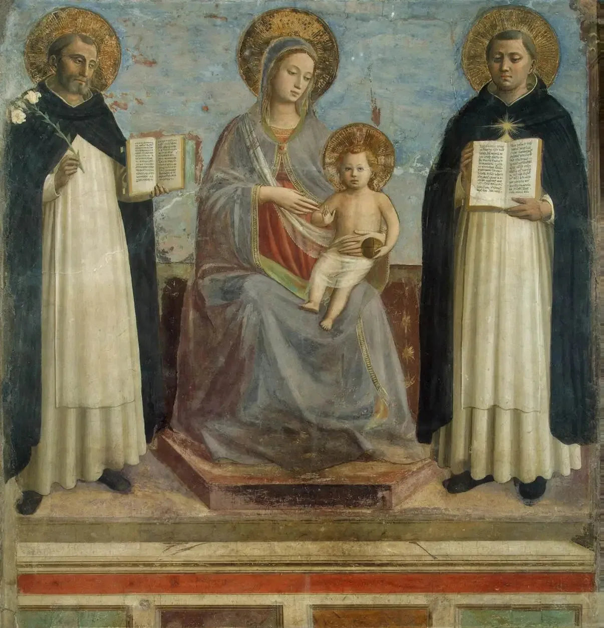 Vierge à l'Enfant entre les saints Dominique et saint Thomas d'Aquin - Fra Angelico image 1 reproduction de peinture à l’huile