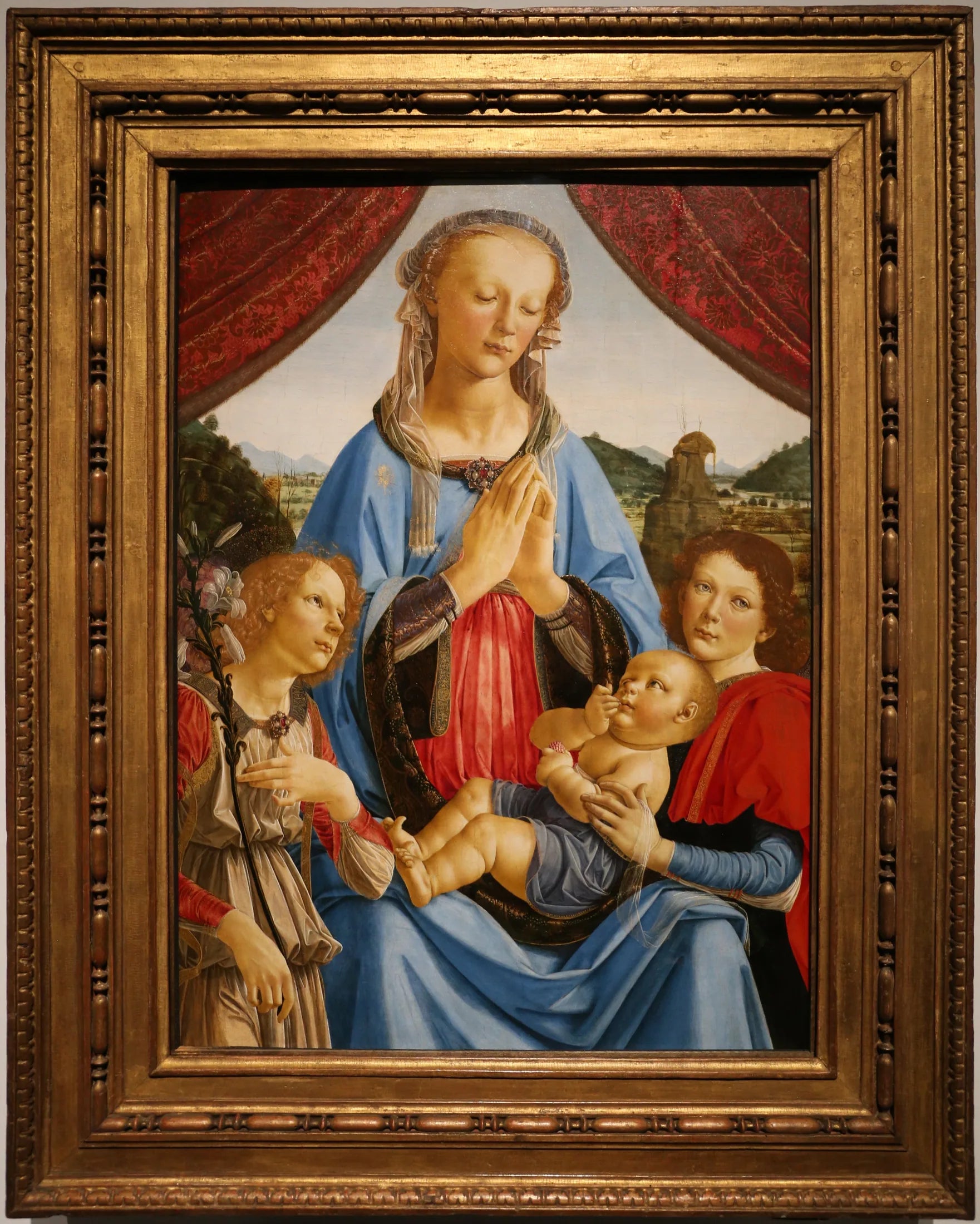 Vierge à l'Enfant et deux anges - Andrea del Verrocchio image 1 reproduction de peinture à l’huile
