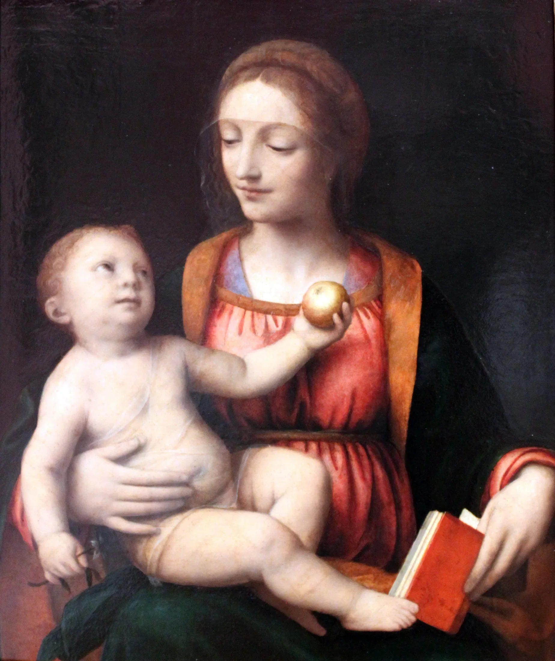 Vierge à l'Enfant et pomme - Bernardino Luini image 1 copie de tableau peinte à la main