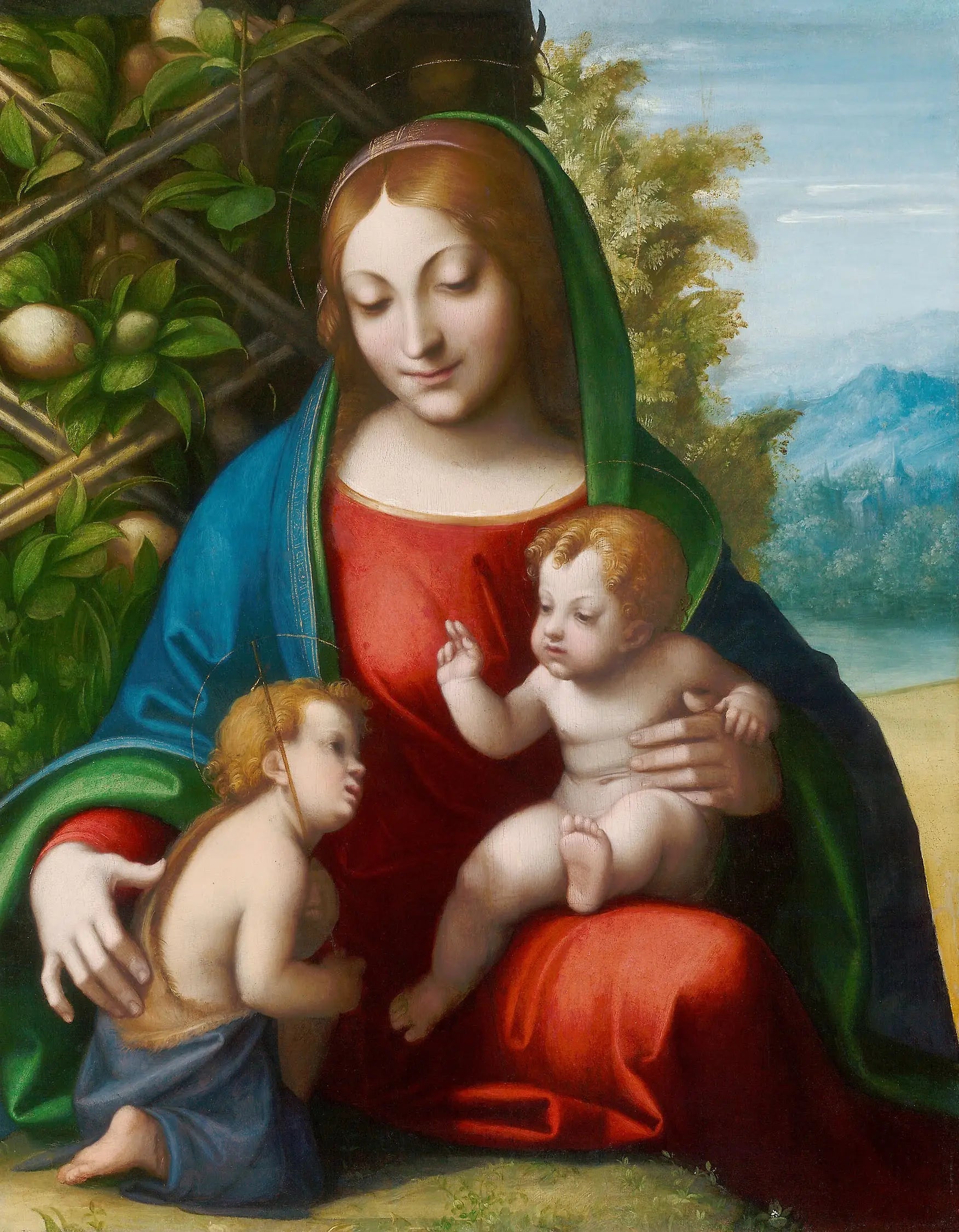 Vierge à l'Enfant et saint Jean - Antonio da Correggio image 1 copie de tableau peinte à la main