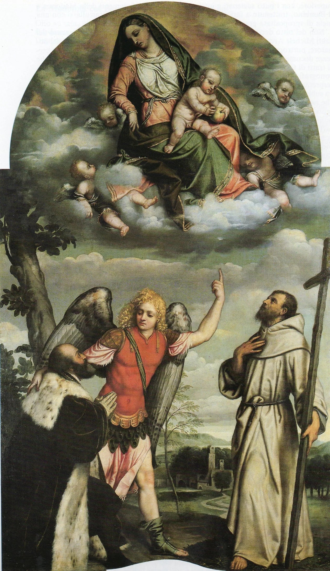 Vierge à l'Enfant et saints - Alessandro Bonvicino image 1 copie de tableau peinte à la main