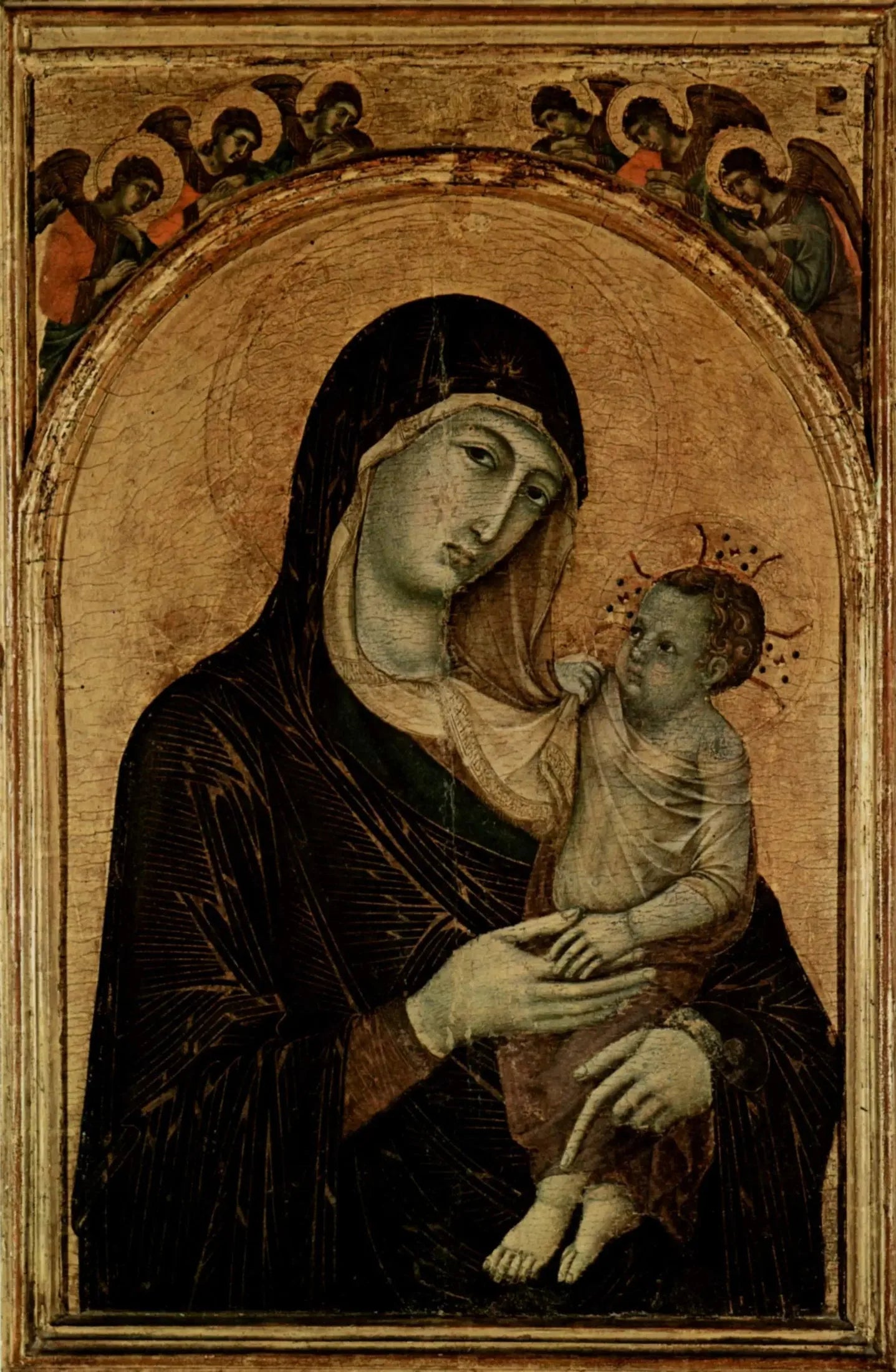 Vierge à l'Enfant et six Anges - Duccio di Buoninsegna image 1 reproduction d’œuvre d’art à l’huile
