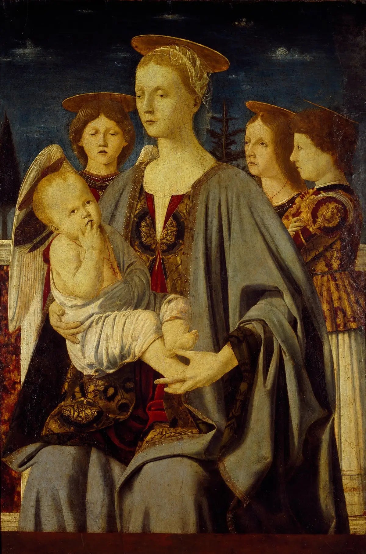 Vierge à l'Enfant et trois anges - Piero della Francesca image 1 tableau peint à l’huile sur toile