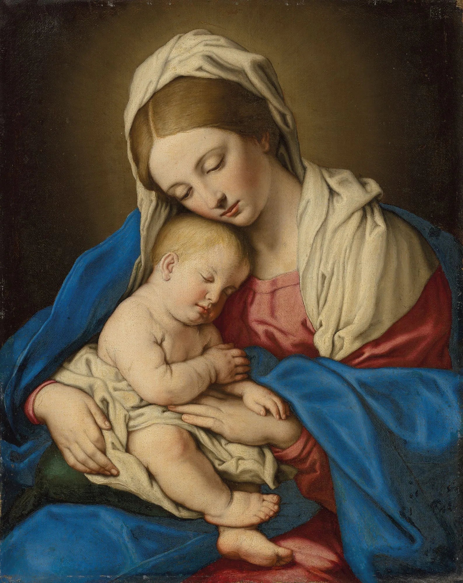 Vierge à l'Enfant - Giovanni Battista Salvi image 1 copie peinte à la main à l’huile