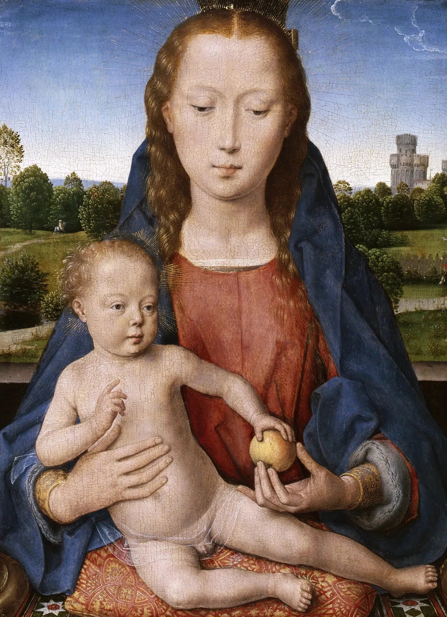Vierge à l'Enfant - Hans Memling image 1 copie de tableau peinte à la main
