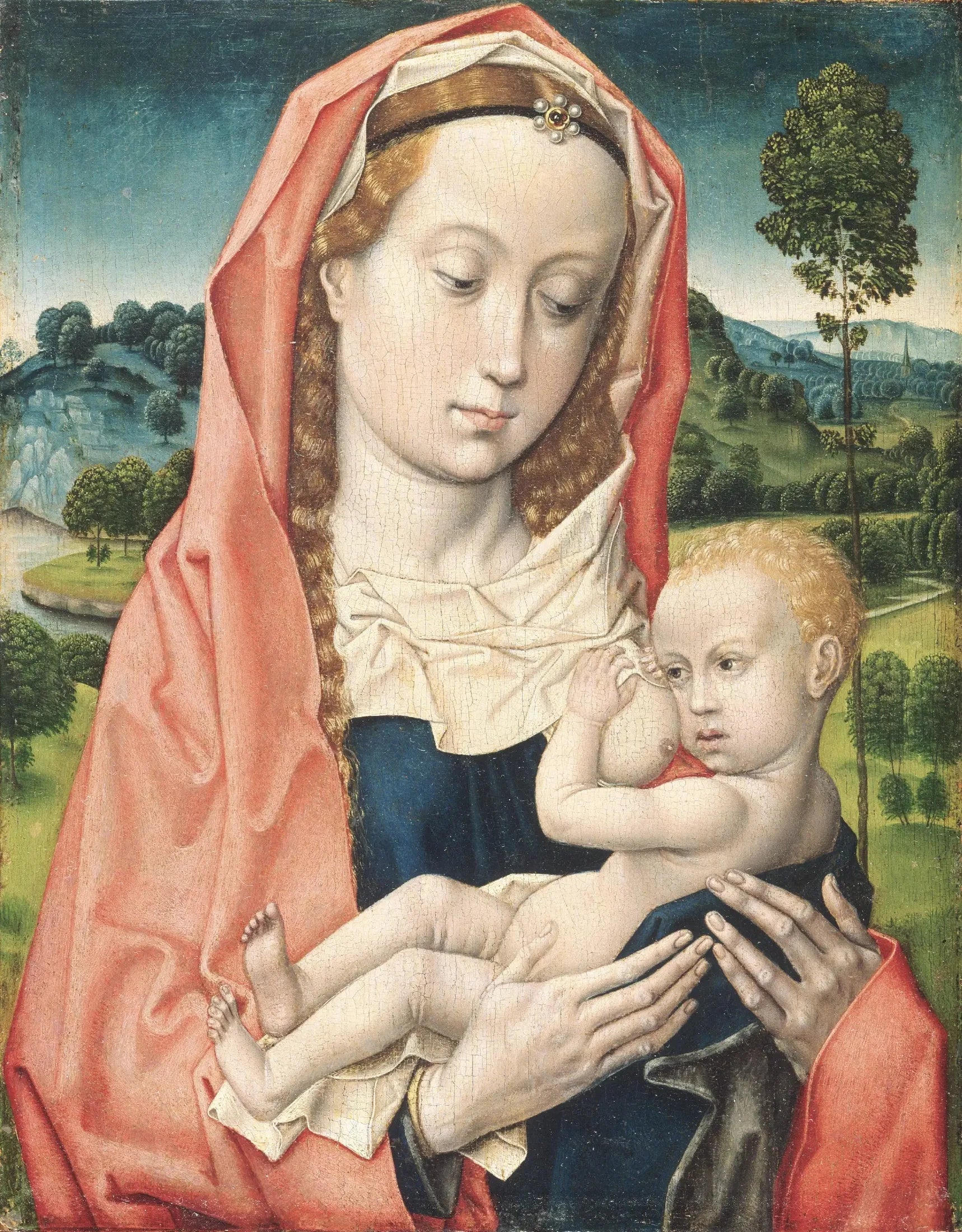 Vierge à l'Enfant - Hugo van der Goes image 1 reproduction de peinture à l’huile