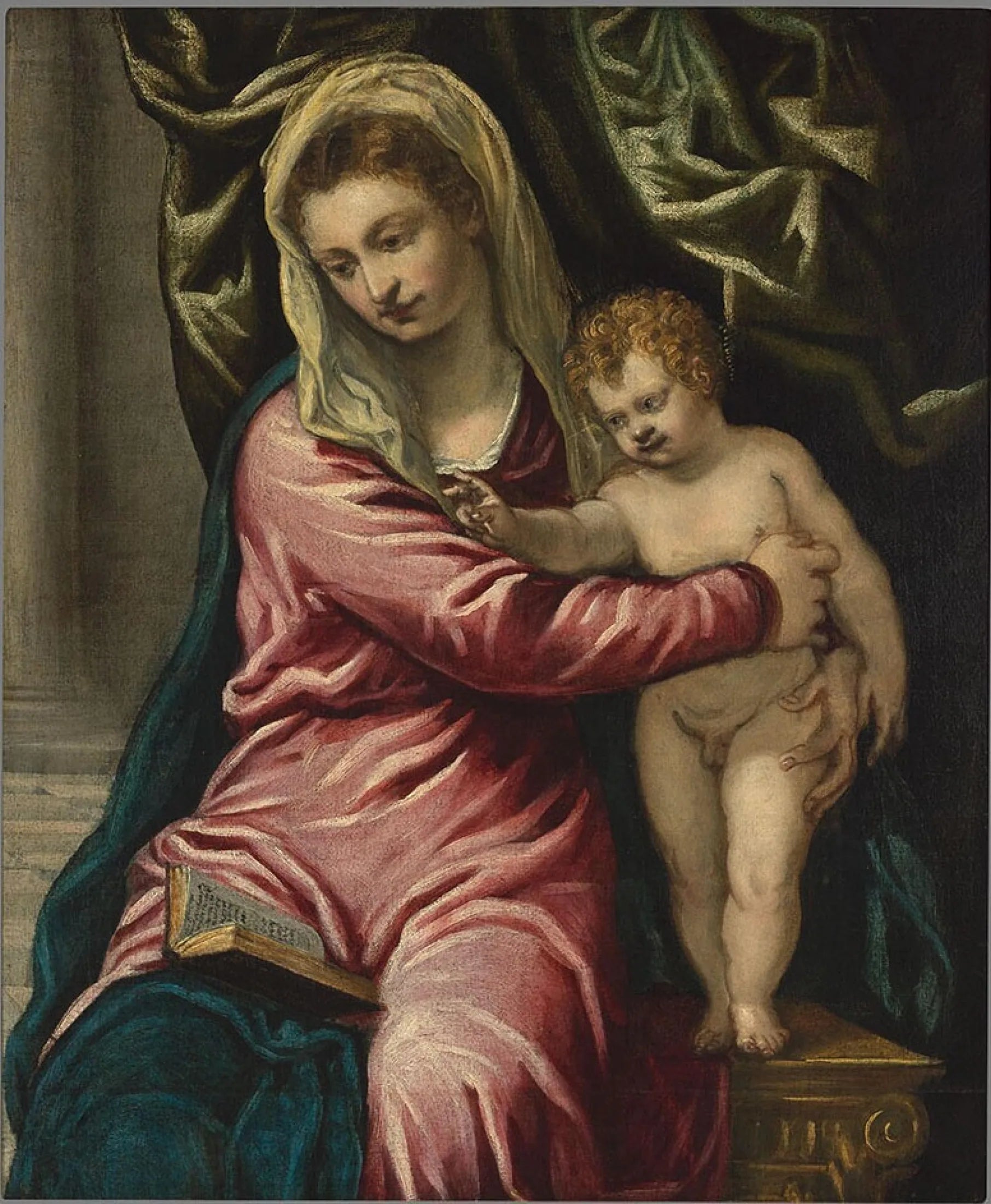 Vierge à l'Enfant - Jacopo Tintoretto image 1 copie peinte à la main à l’huile