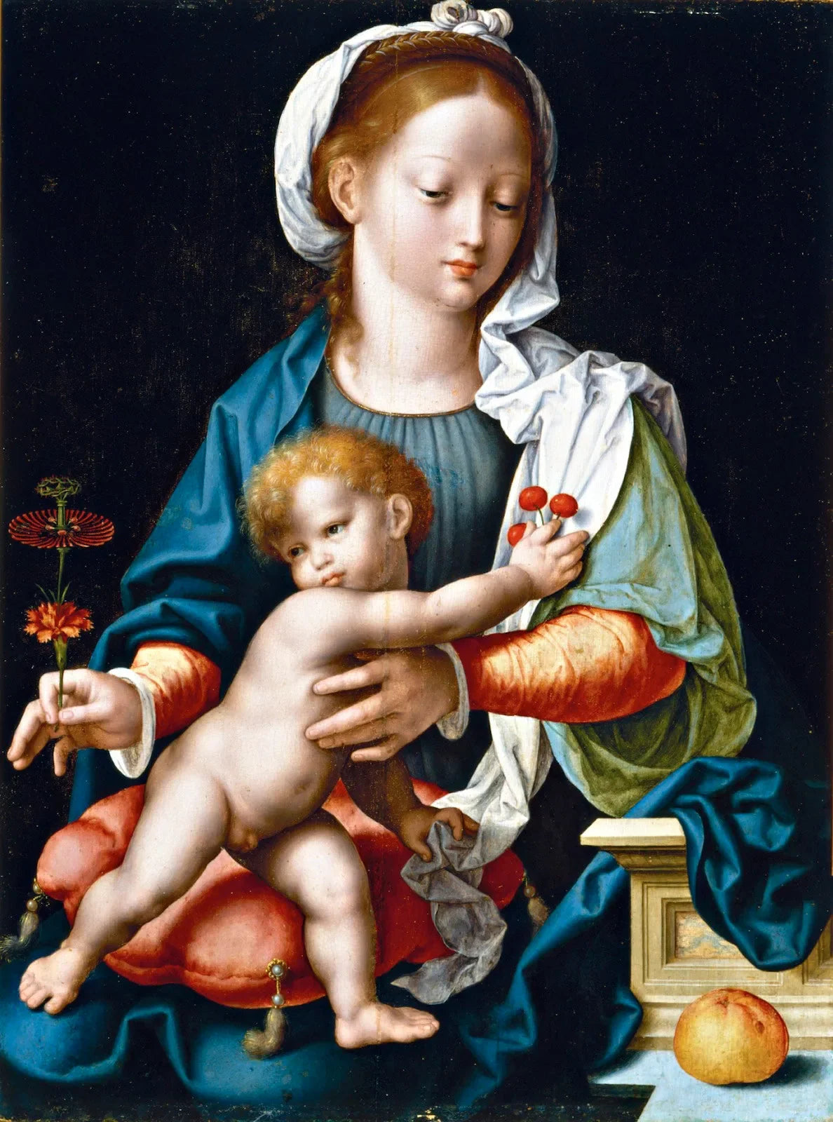 Vierge à l'Enfant - Joos van Cleve image 1 reproduction artisanale de tableau