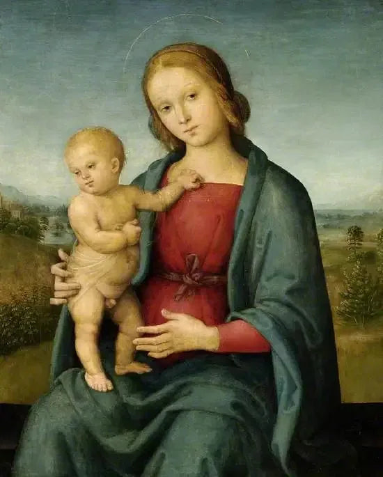 Vierge à l'Enfant - Pietro Perugino image 1 reproduction de peinture à l’huile