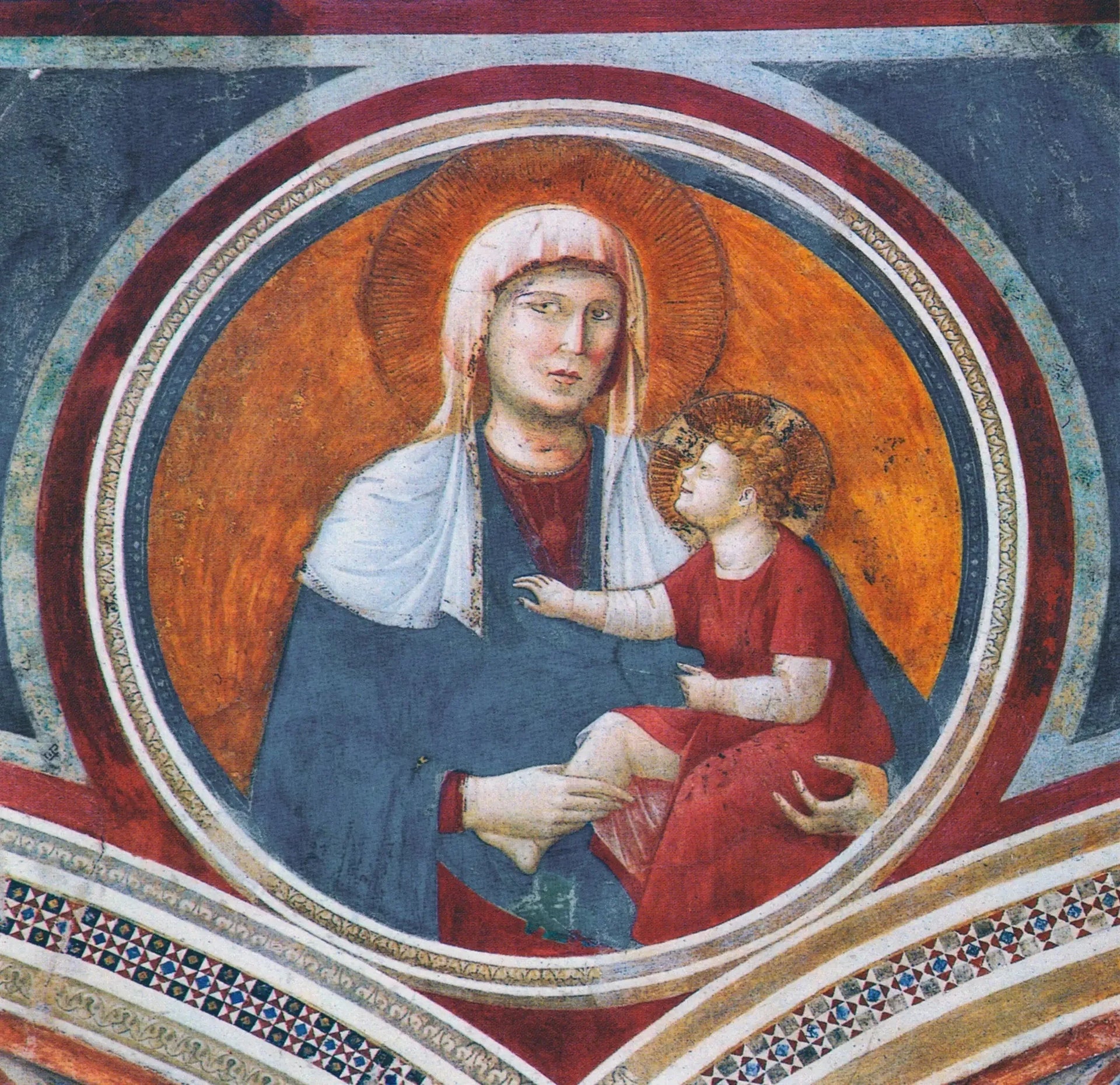 Vierge à l'Enfant riant - Giotto image 1 copie de tableau peinte à la main