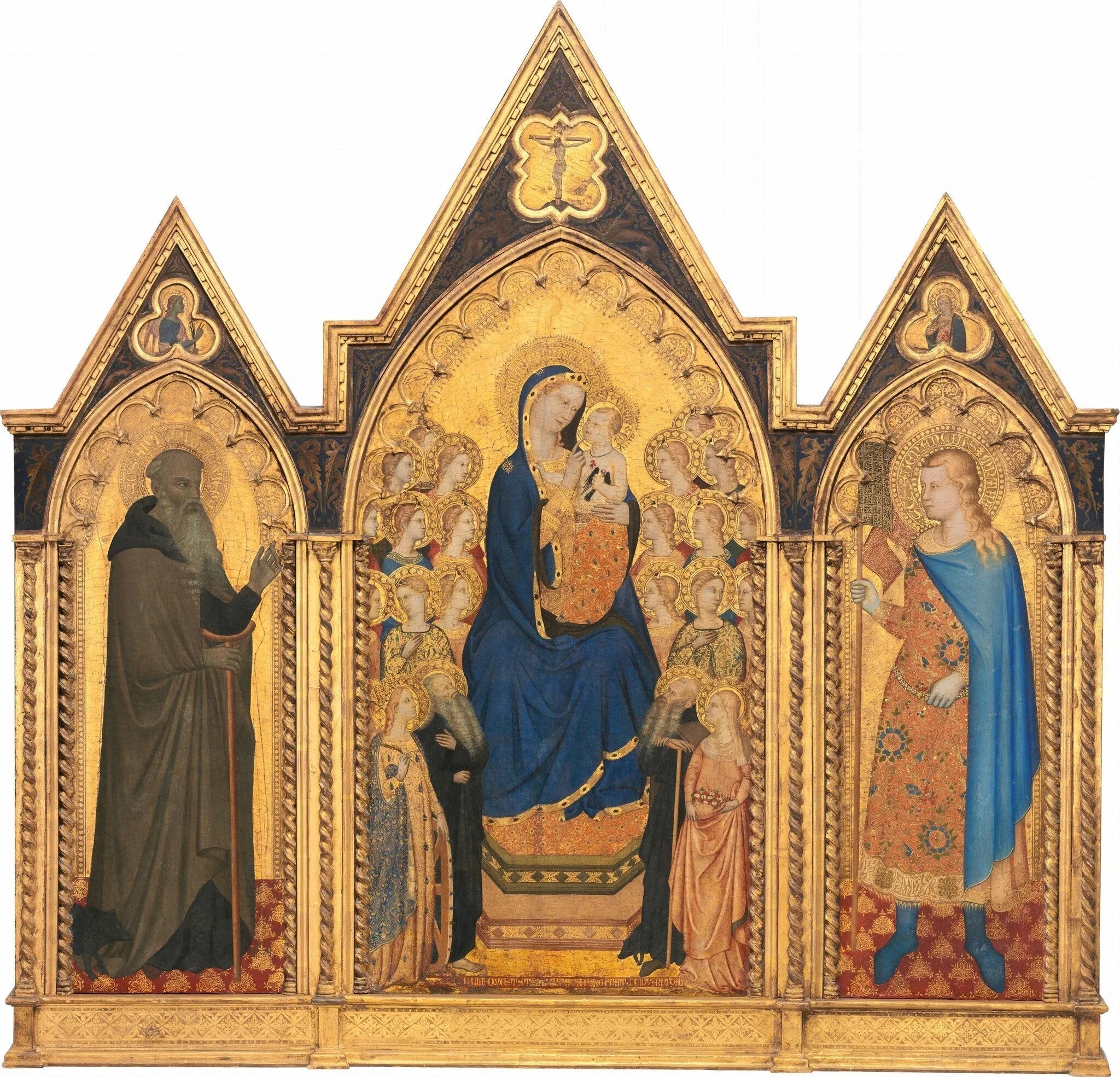 Vierge à l'Enfant trônant avec des saints et des anges, et saint Antoine l'abbé et saint Vénantius - Allegretto Nuzi image 1 reproduction réalisée par Alpha Reproduction