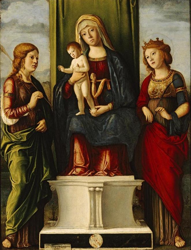 Vierge à l'Enfant trônant avec deux vierges martyres - Cima da Conegliano