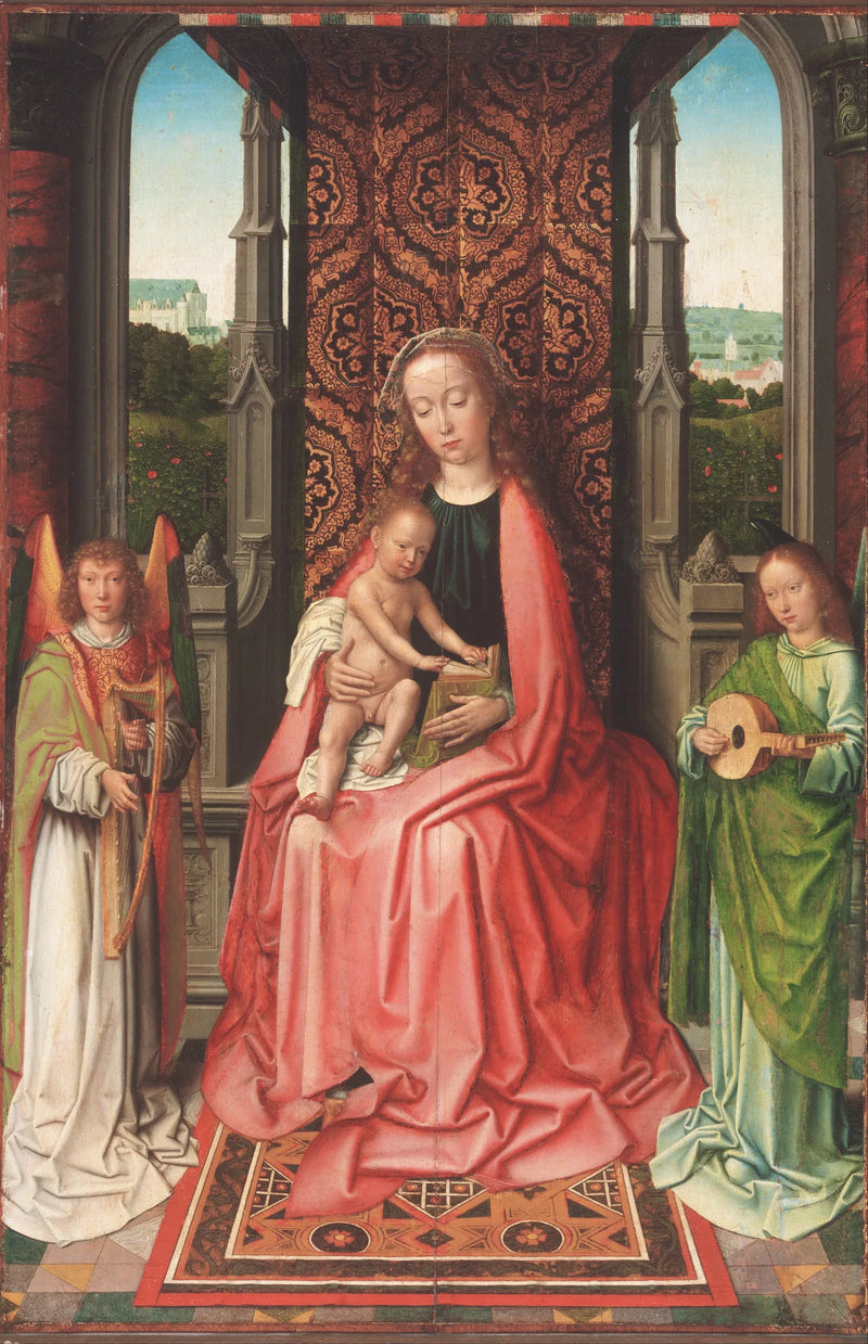 Vierge à l'Enfant trônant, entourée d'anges - Gérard David