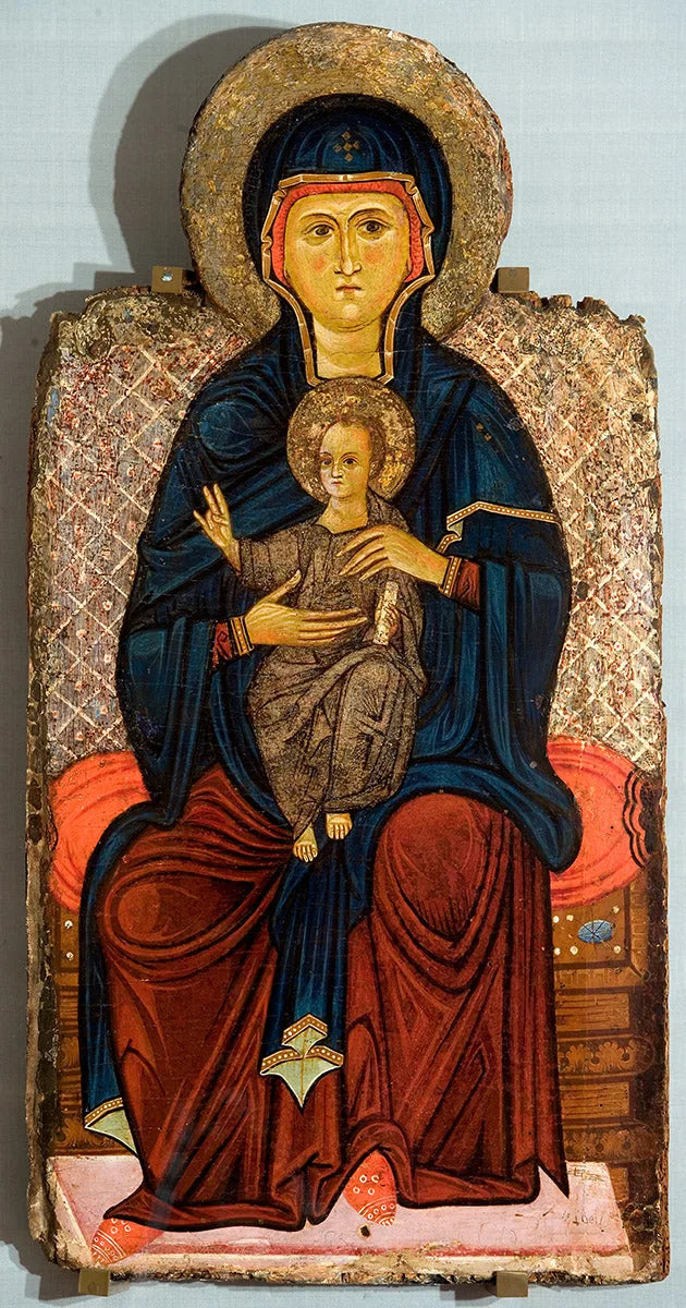 Vierge à l'enfant trônant - Master of the Bigallo Crucifix image 1 copie peinte à la main à l’huile