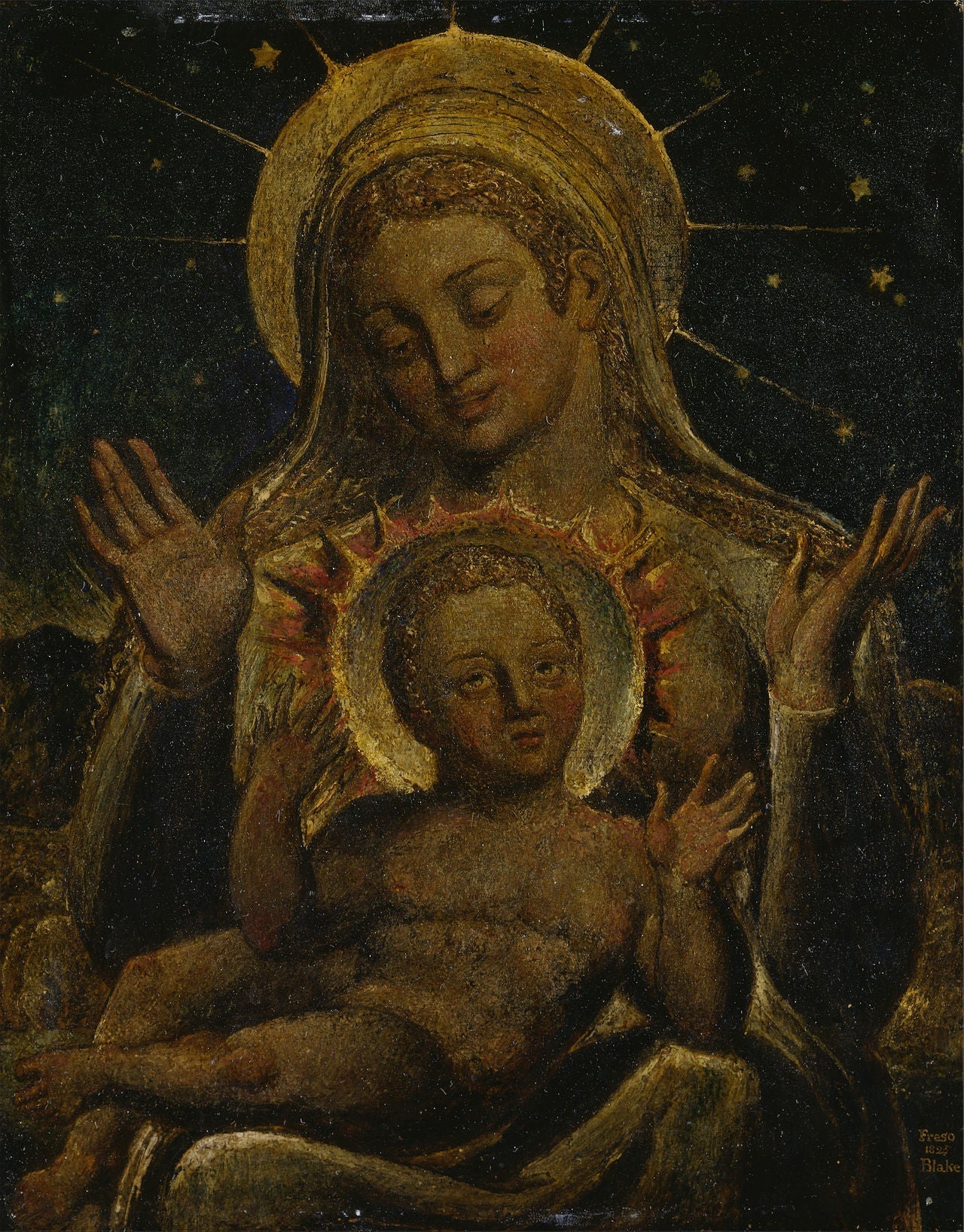 Vierge à l'Enfant - William Blake image 1 copie de tableau peinte à la main
