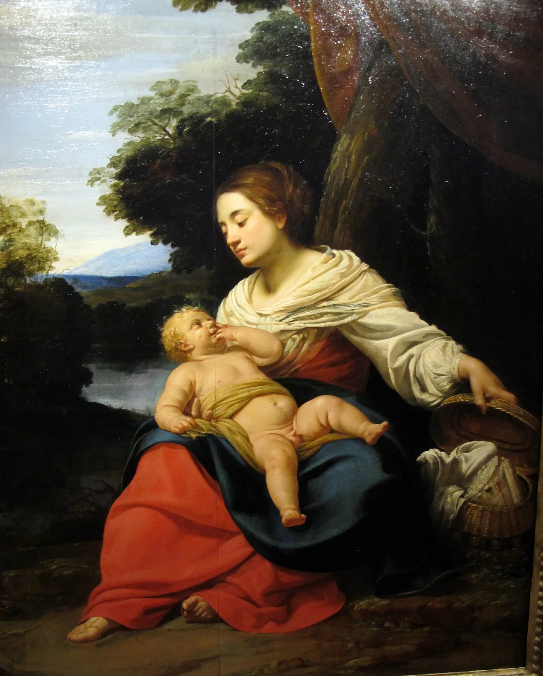 Vierge à la corbeille - Simon Vouet image 1 reproduction artisanale de tableau