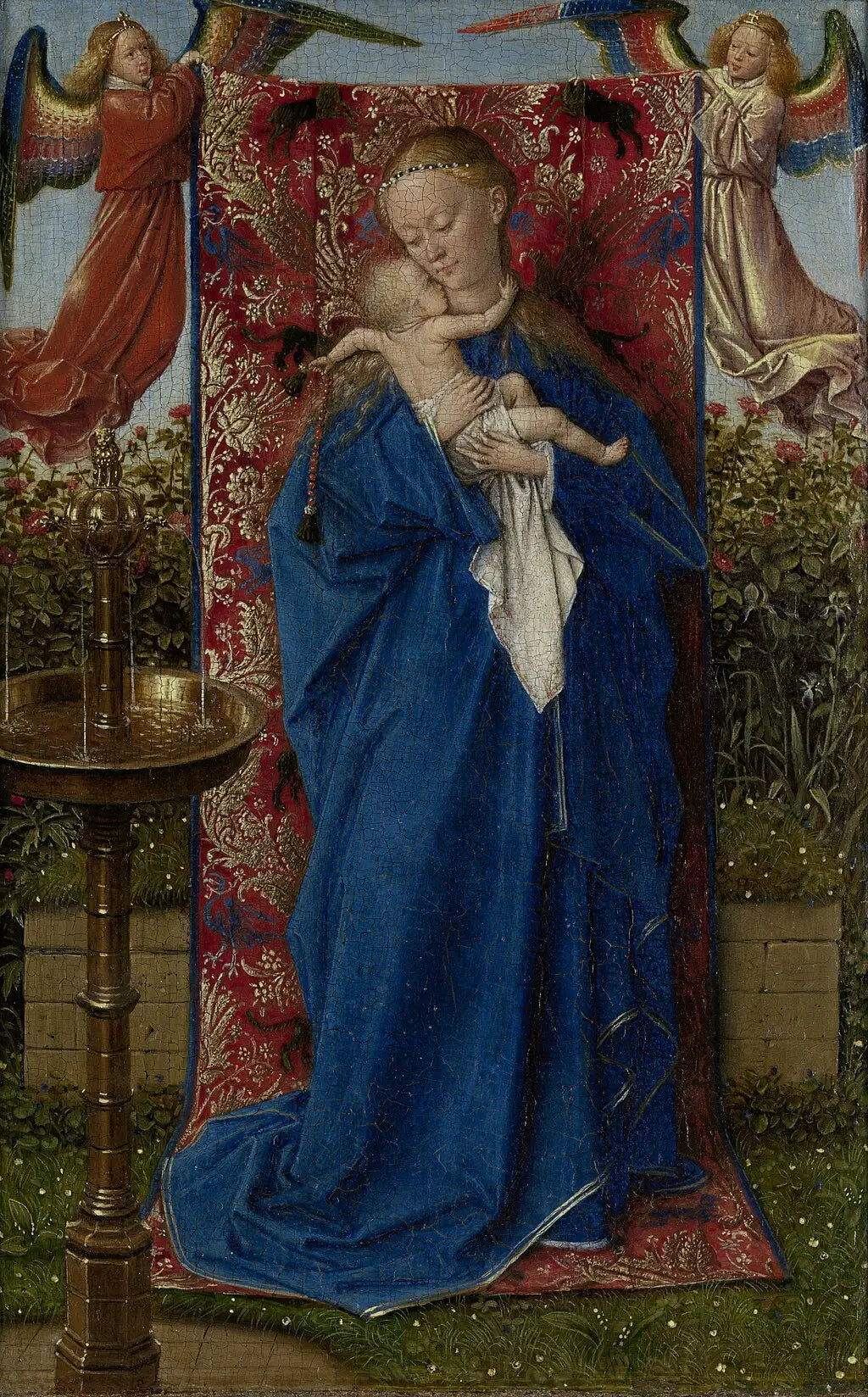 Vierge à la fontaine - Jan van Eyck image 1 copie peinte à la main à l’huile
